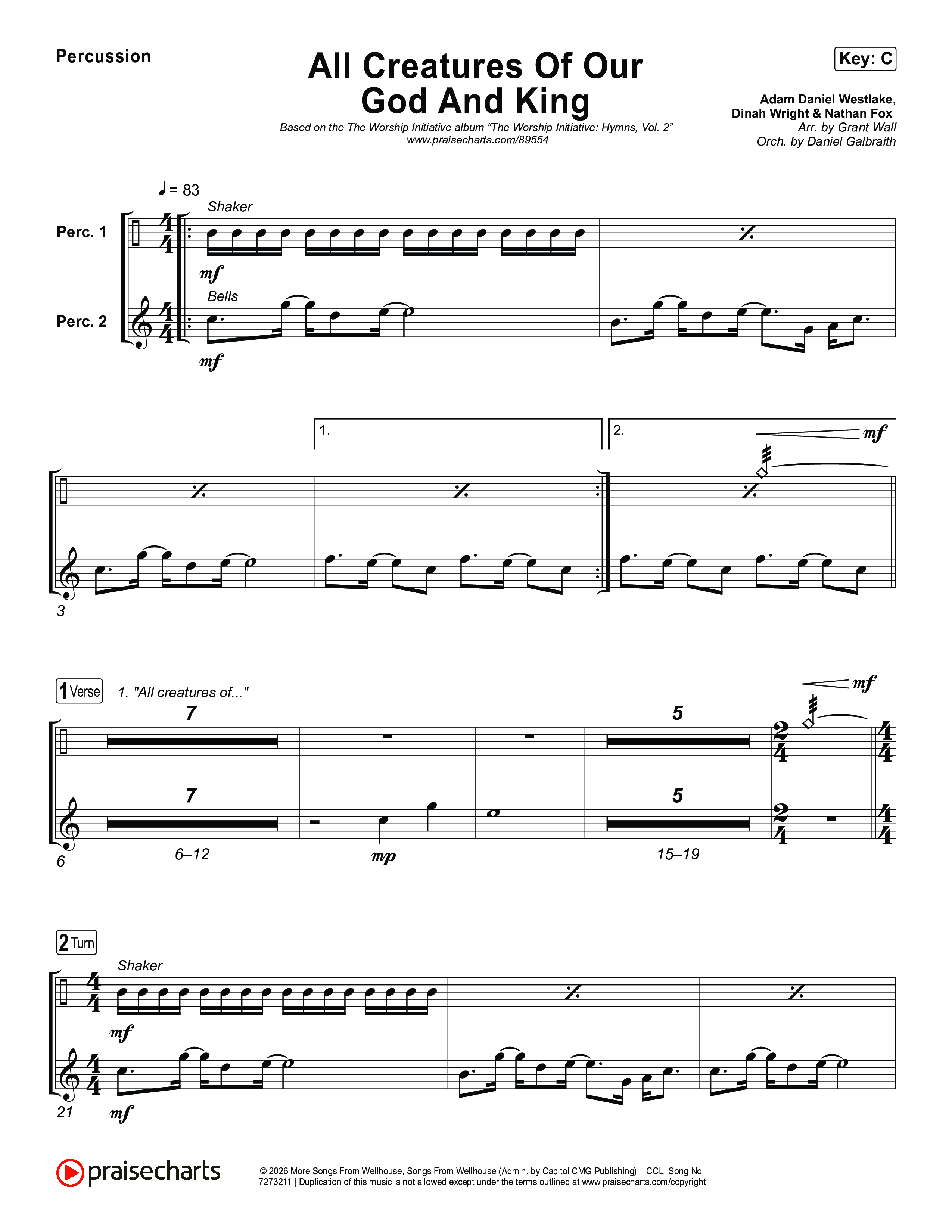 All Creatures Of Our God And King Percussion (The Worship Initiative)