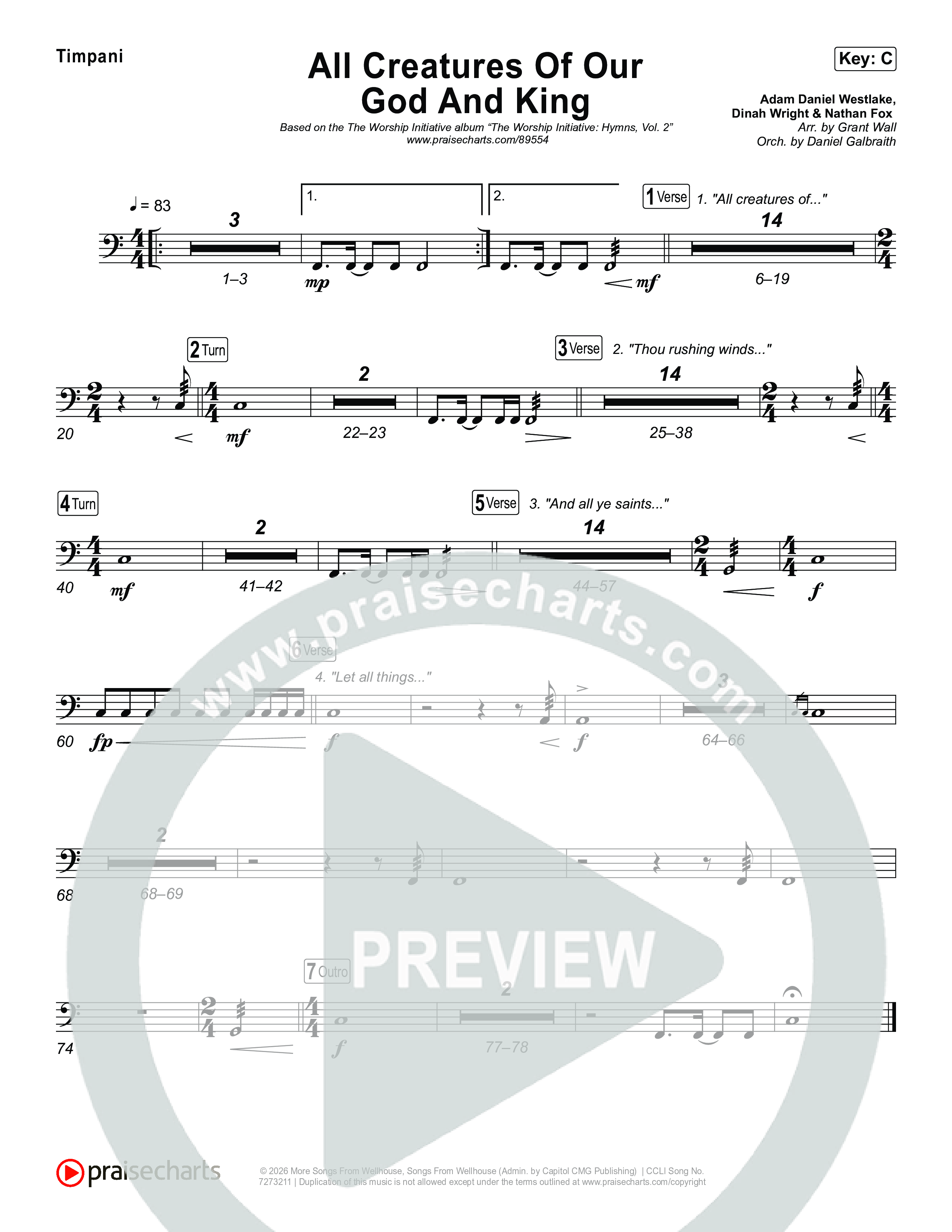 All Creatures Of Our God And King Timpani (The Worship Initiative)