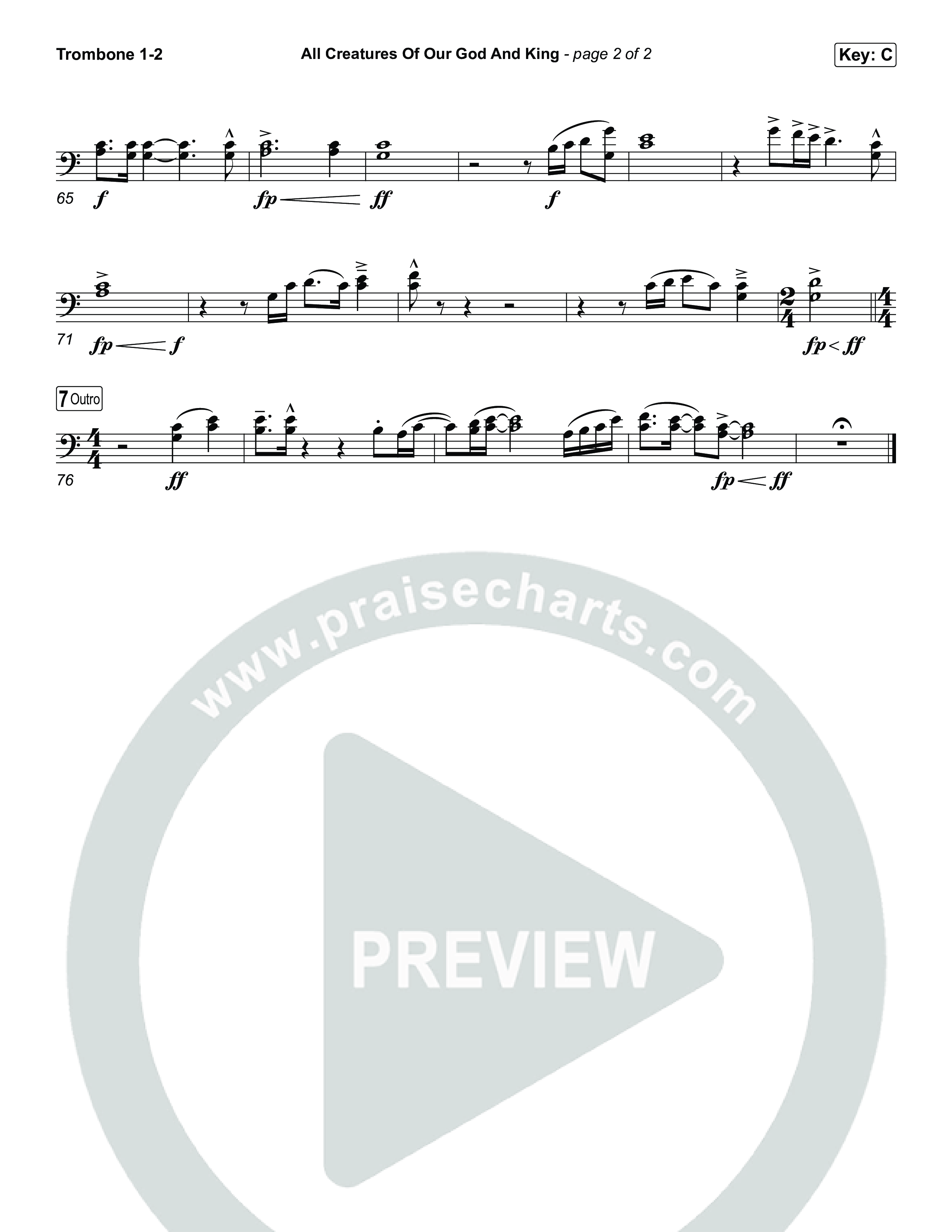 All Creatures Of Our God And King Trombone 1/2 (The Worship Initiative)