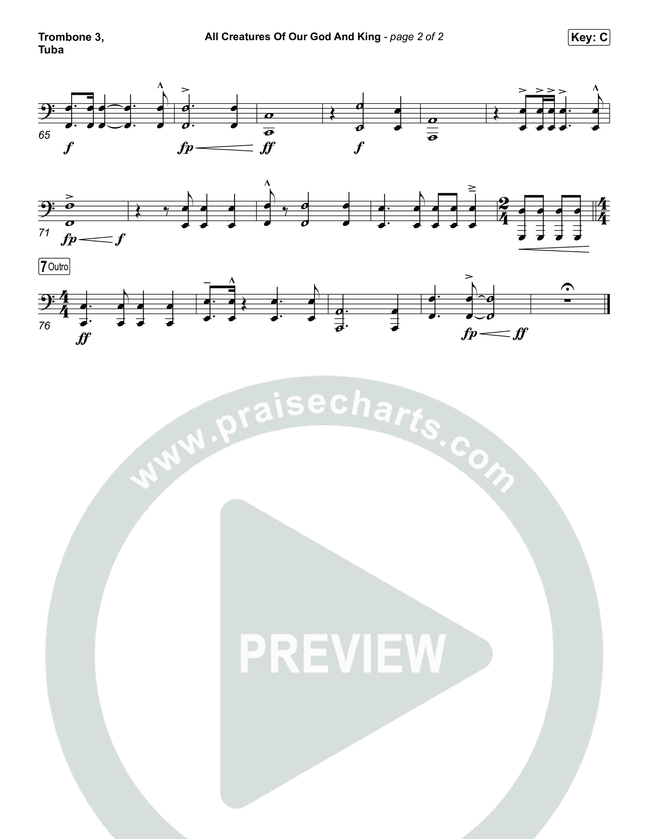 All Creatures Of Our God And King Trombone 3/Tuba (The Worship Initiative)