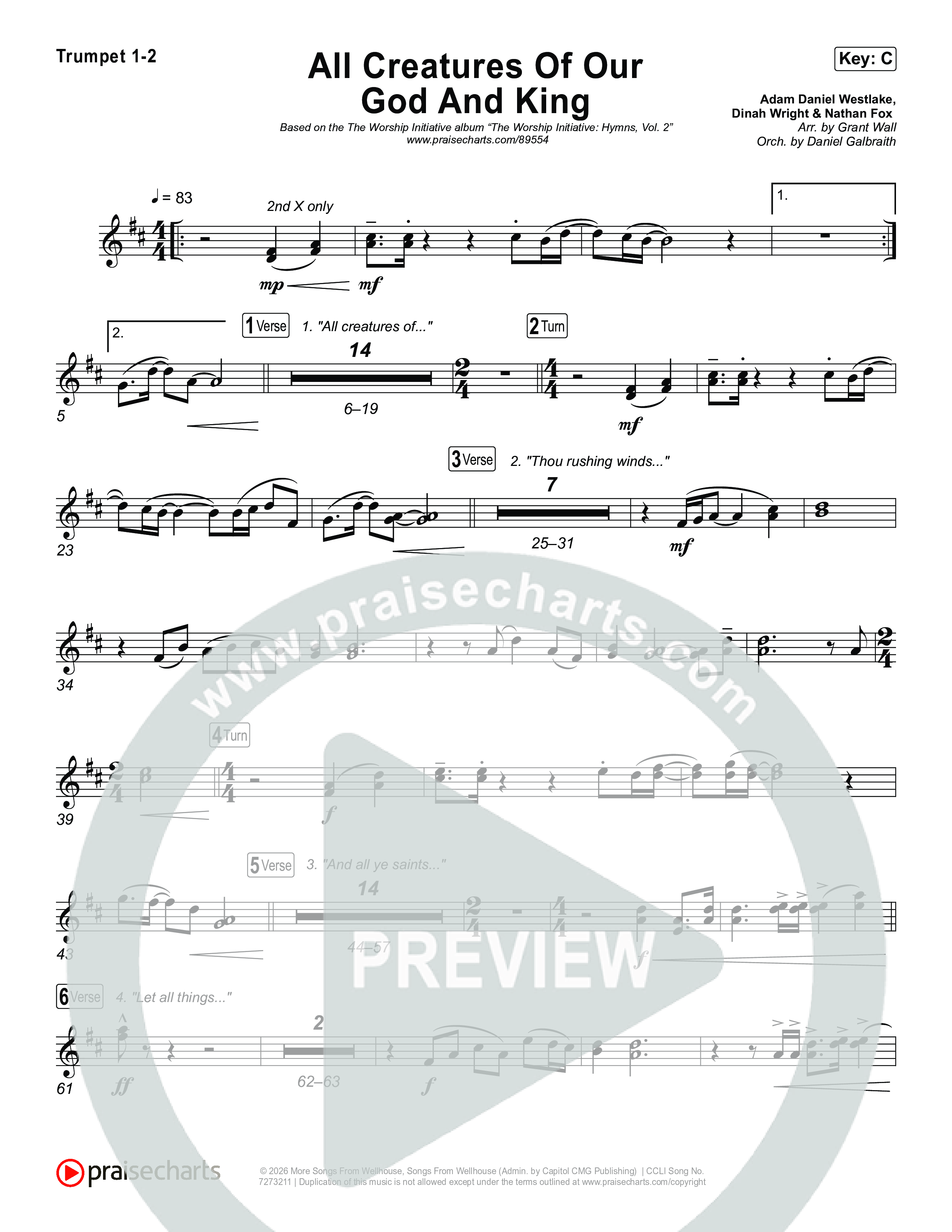 All Creatures Of Our God And King Trumpet 1,2 (The Worship Initiative)