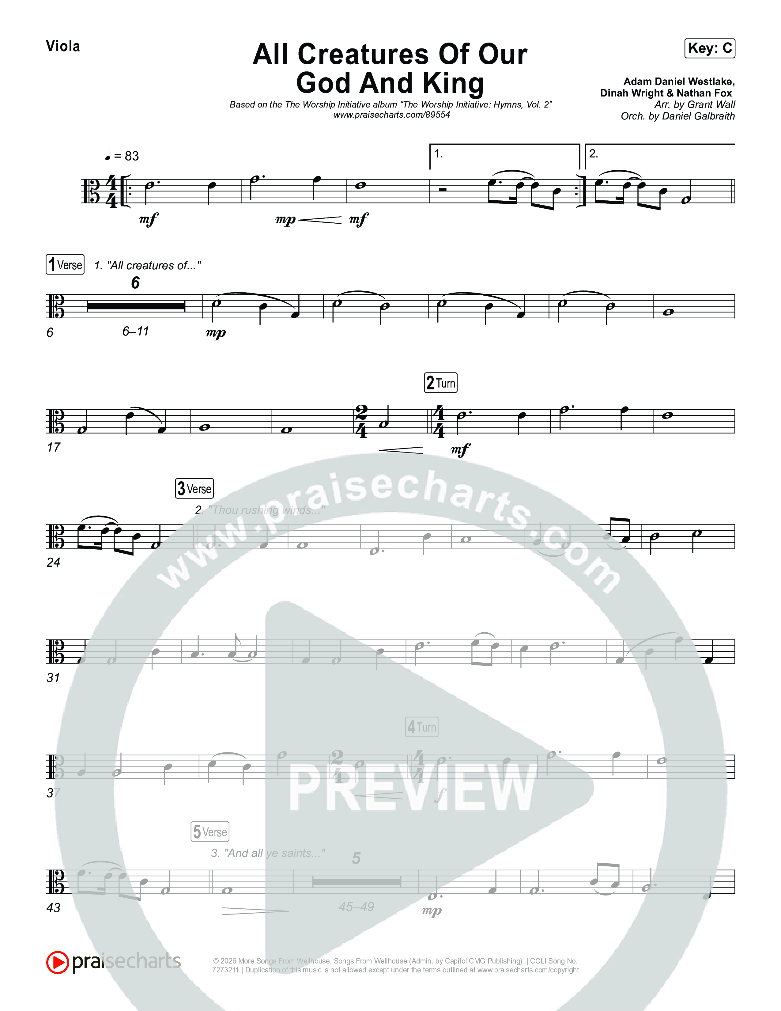 All Creatures Of Our God And King Viola (The Worship Initiative)