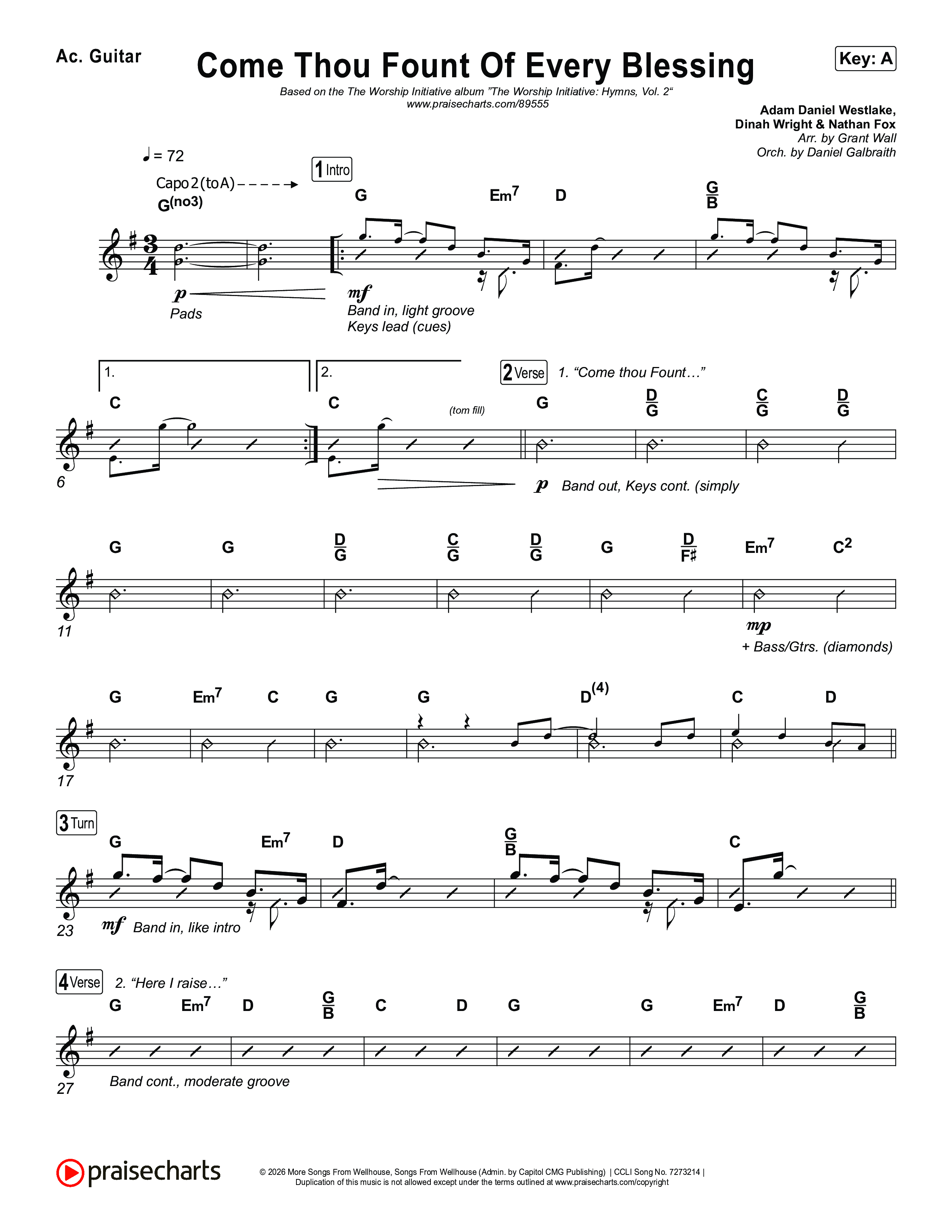 Come Thou Fount Of Every Blessing Acoustic Guitar (The Worship Initiative)