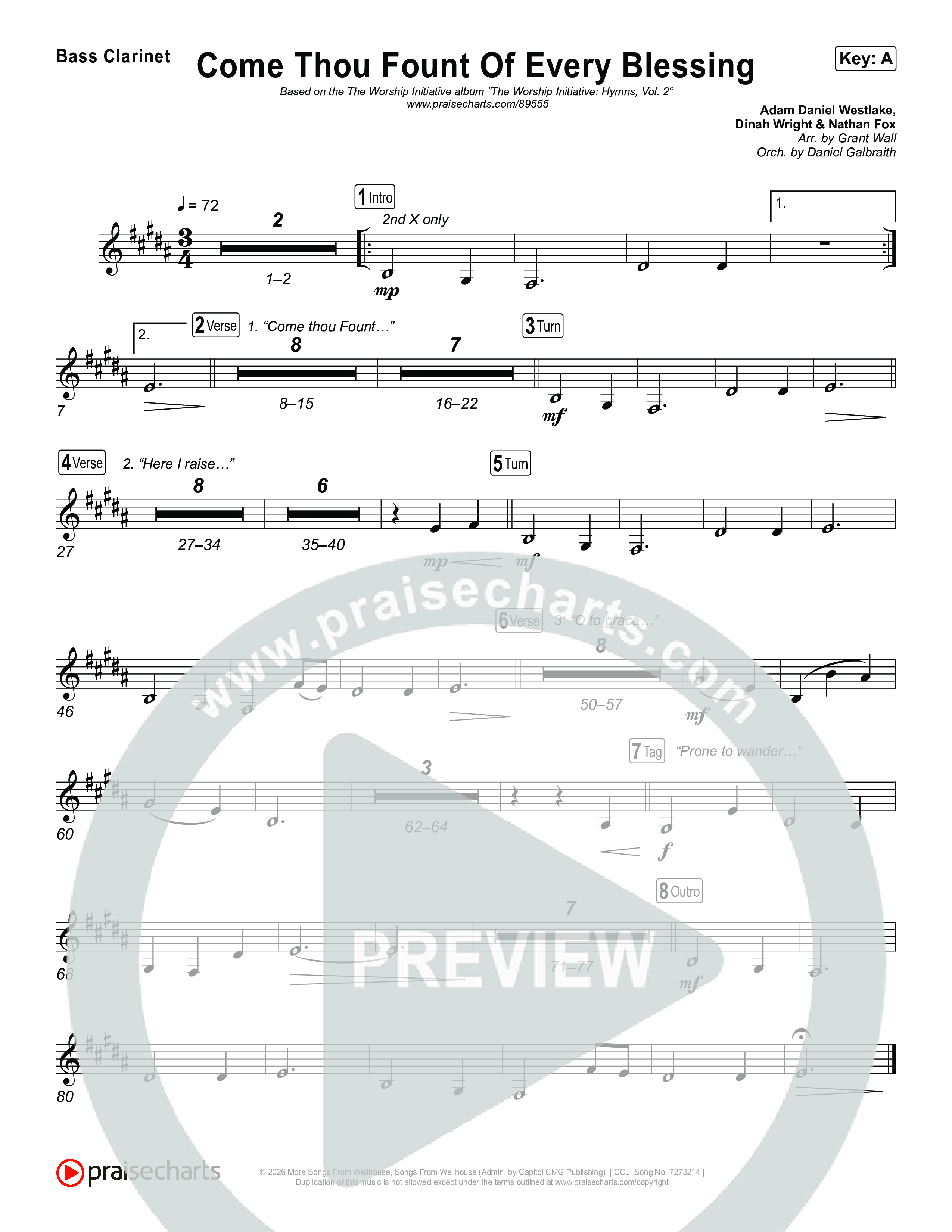 Come Thou Fount Of Every Blessing Clarinet 1,2 (The Worship Initiative)