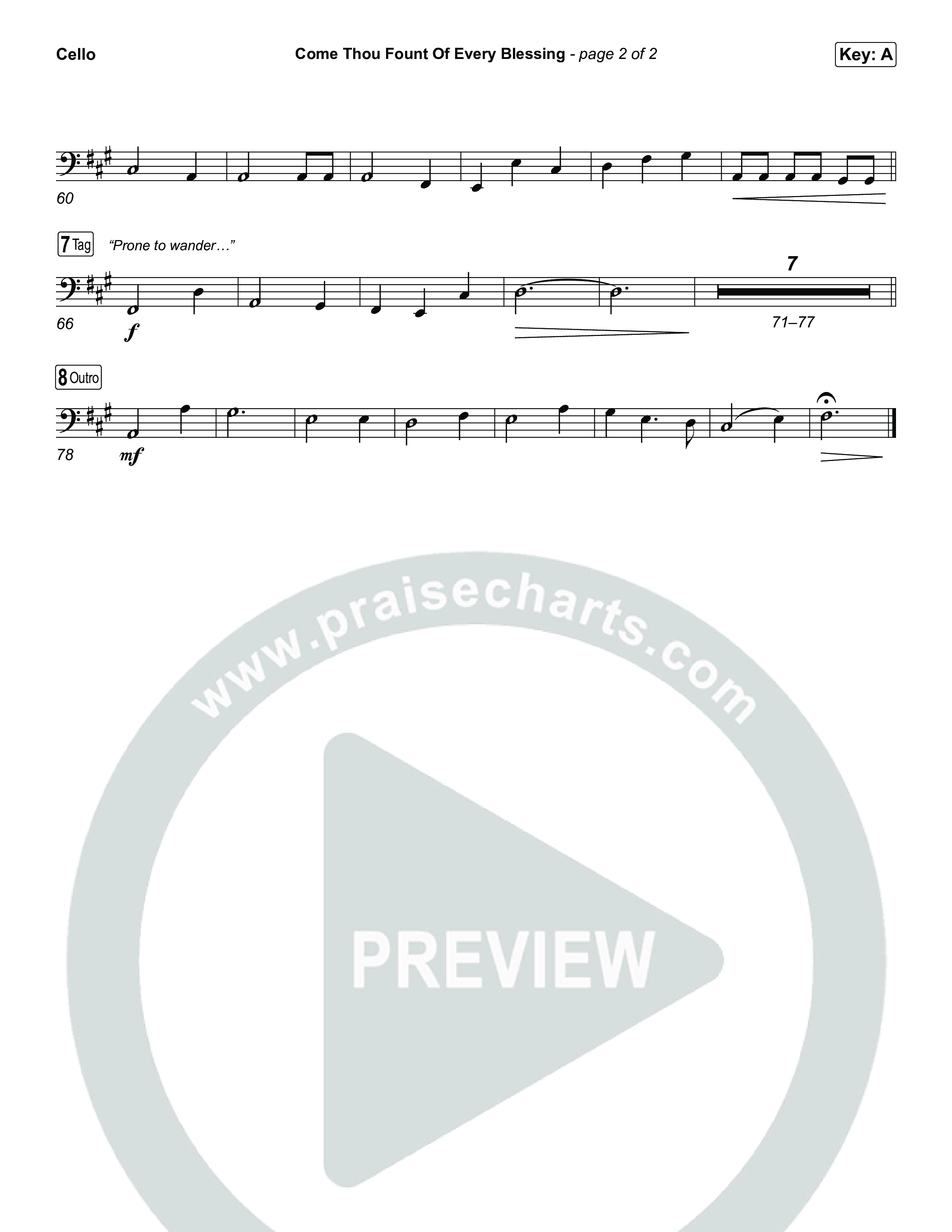 Come Thou Fount Of Every Blessing Cello (The Worship Initiative)