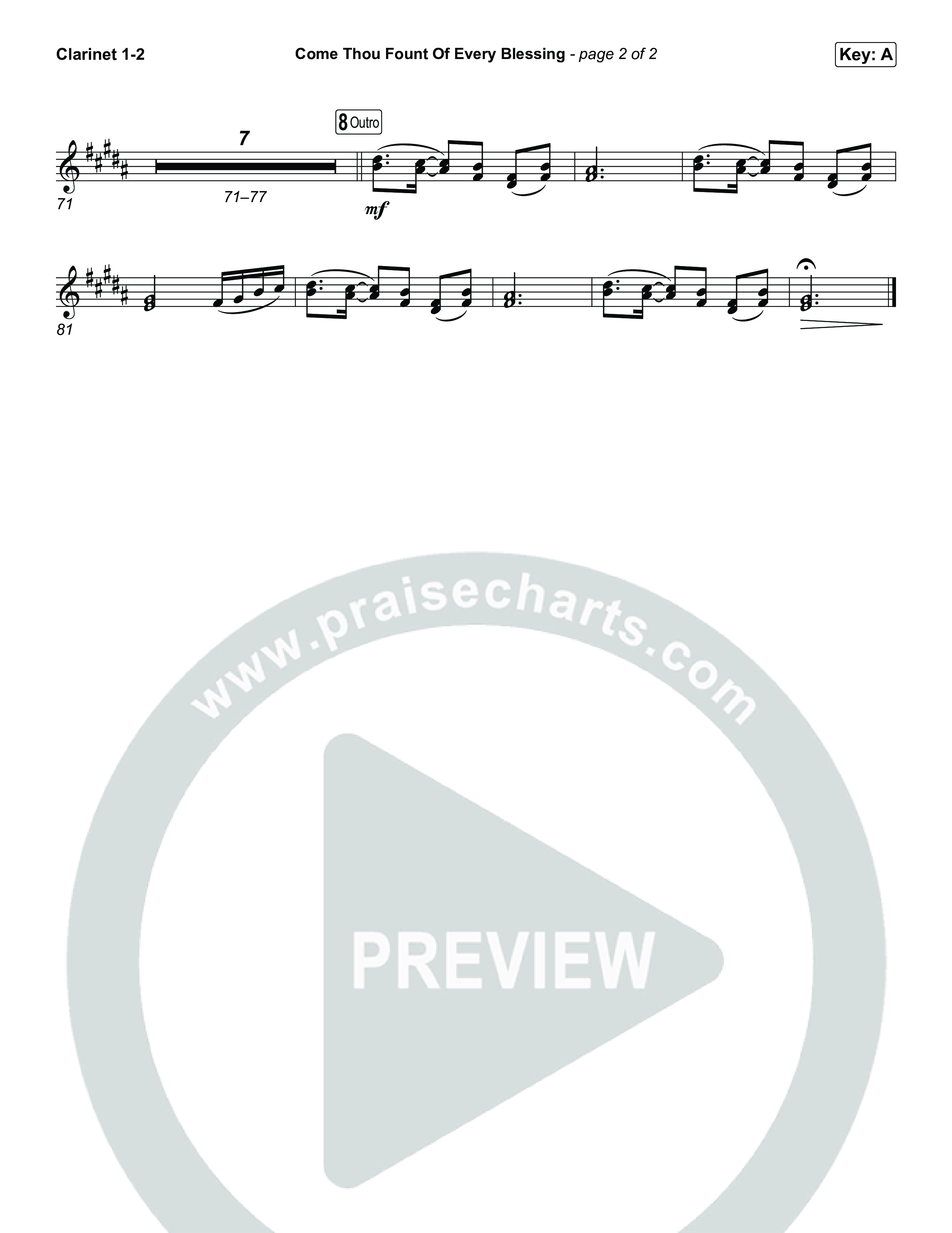 Come Thou Fount Of Every Blessing Clarinet 1/2 (The Worship Initiative)