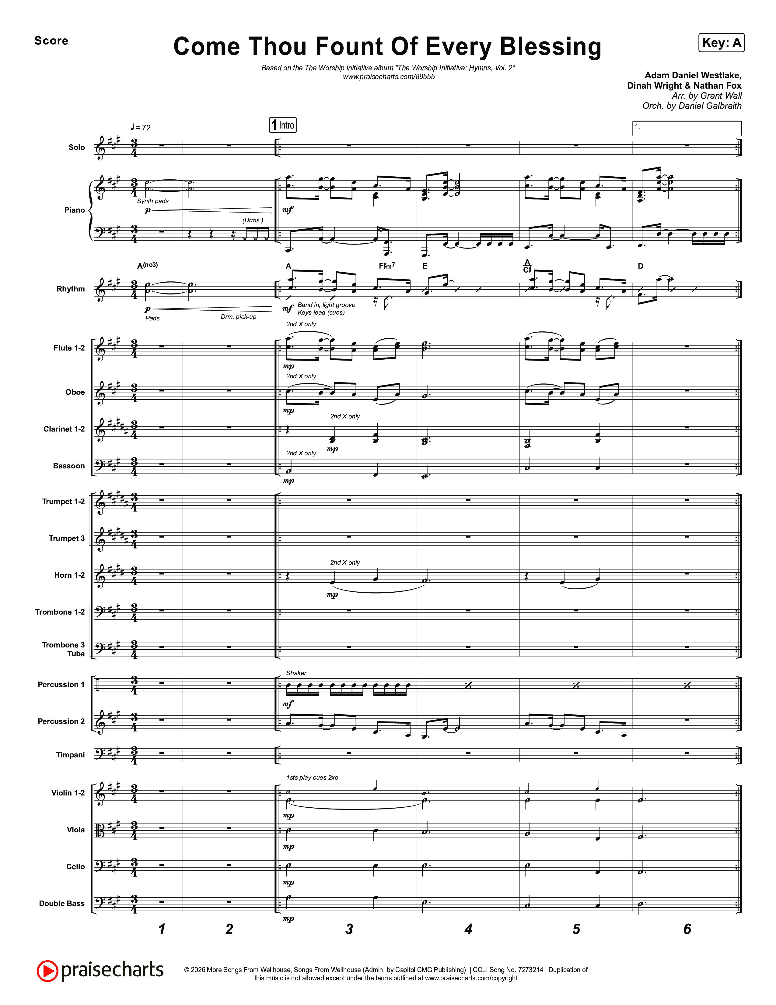 Come Thou Fount Of Every Blessing Orchestration (The Worship Initiative)