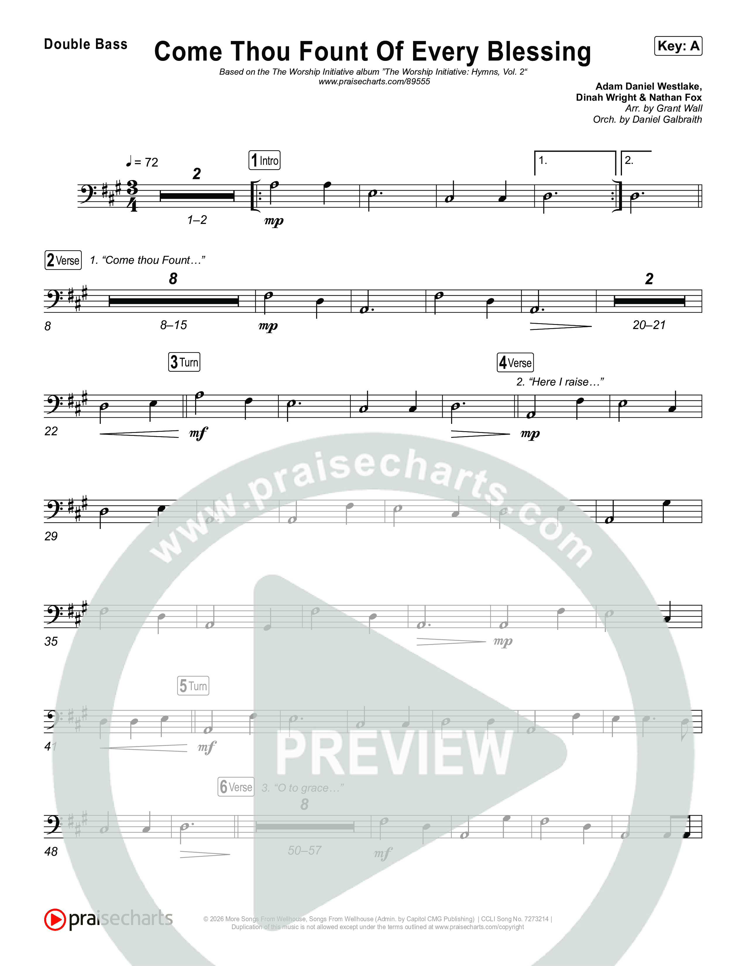 Come Thou Fount Of Every Blessing String Bass (The Worship Initiative)
