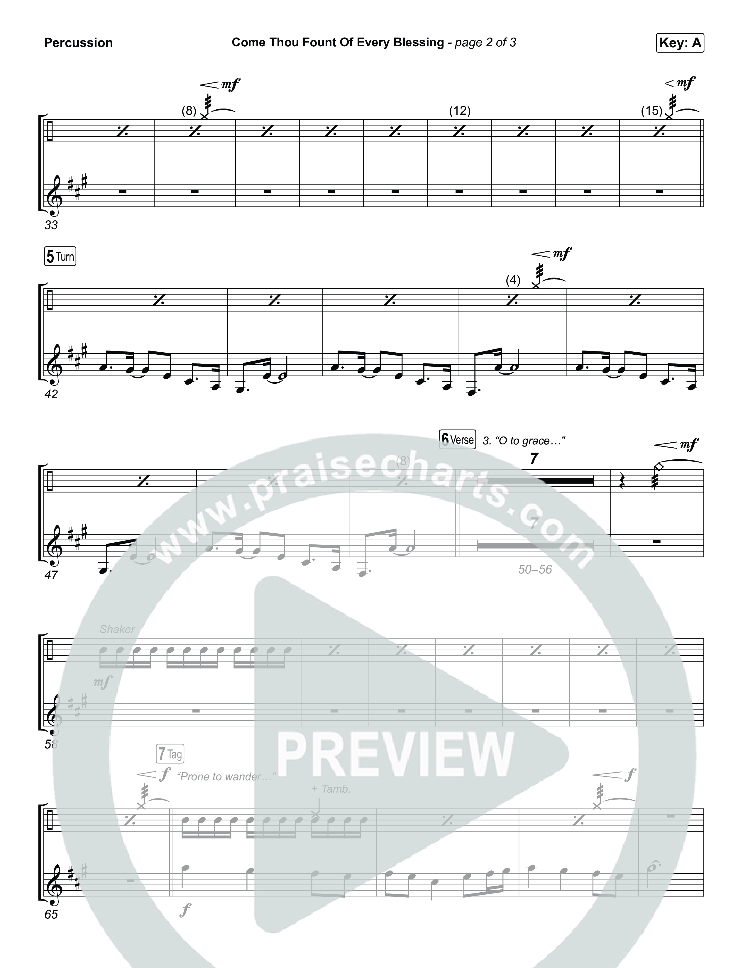 Come Thou Fount Of Every Blessing Percussion (The Worship Initiative)
