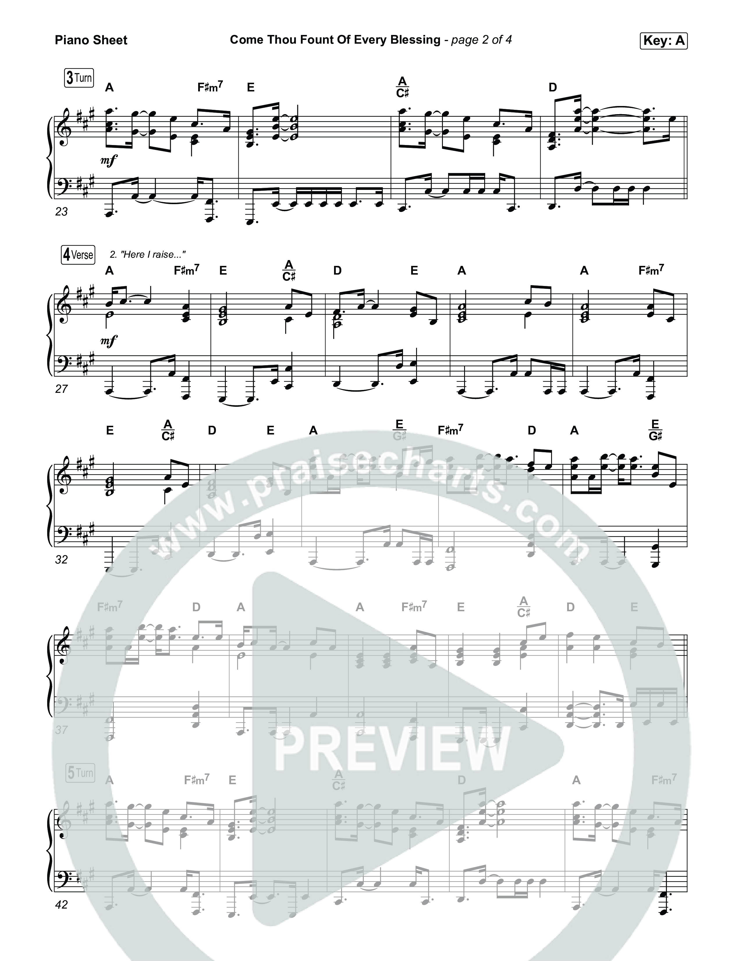 Come Thou Fount Of Every Blessing Piano Sheet (The Worship Initiative)