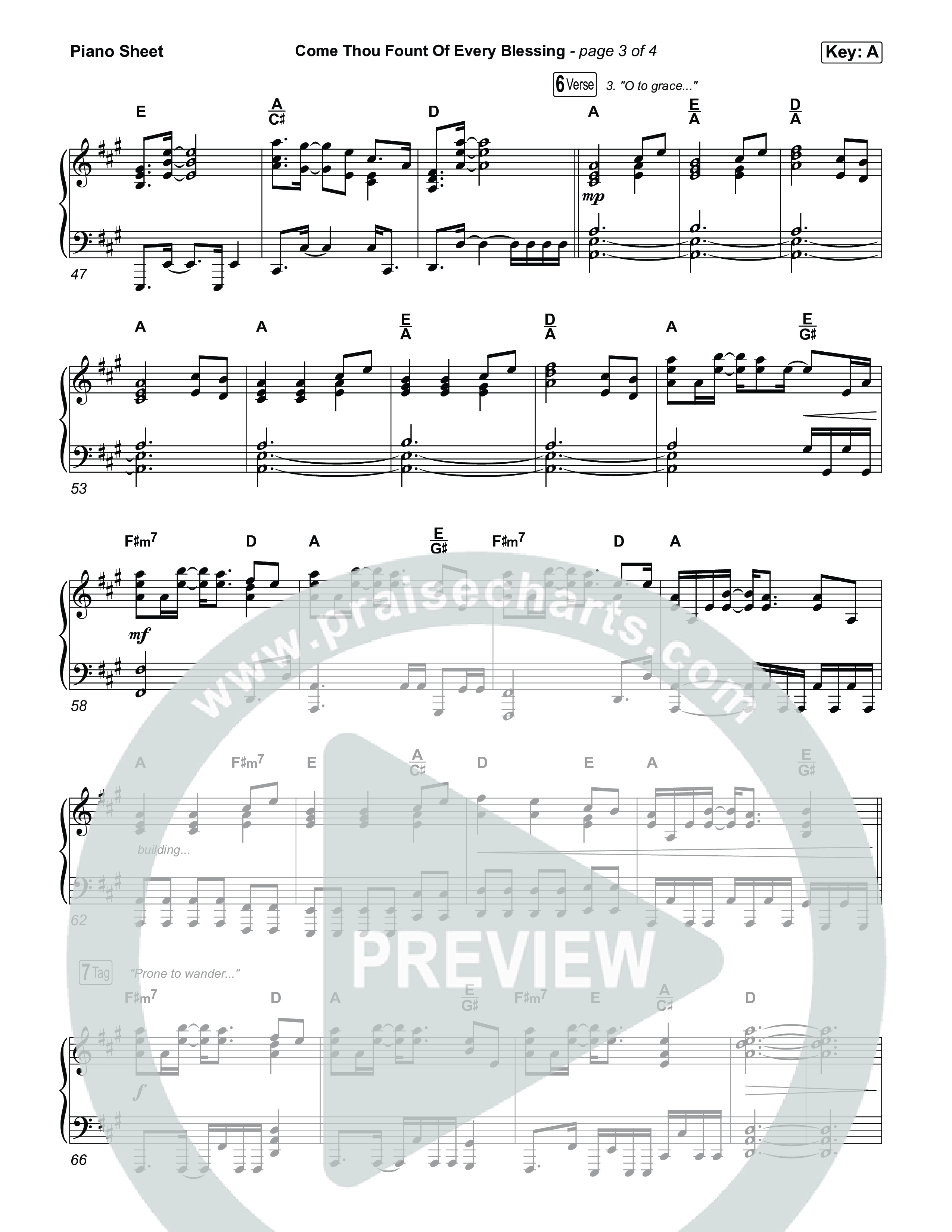 Come Thou Fount Of Every Blessing Piano Sheet (The Worship Initiative)