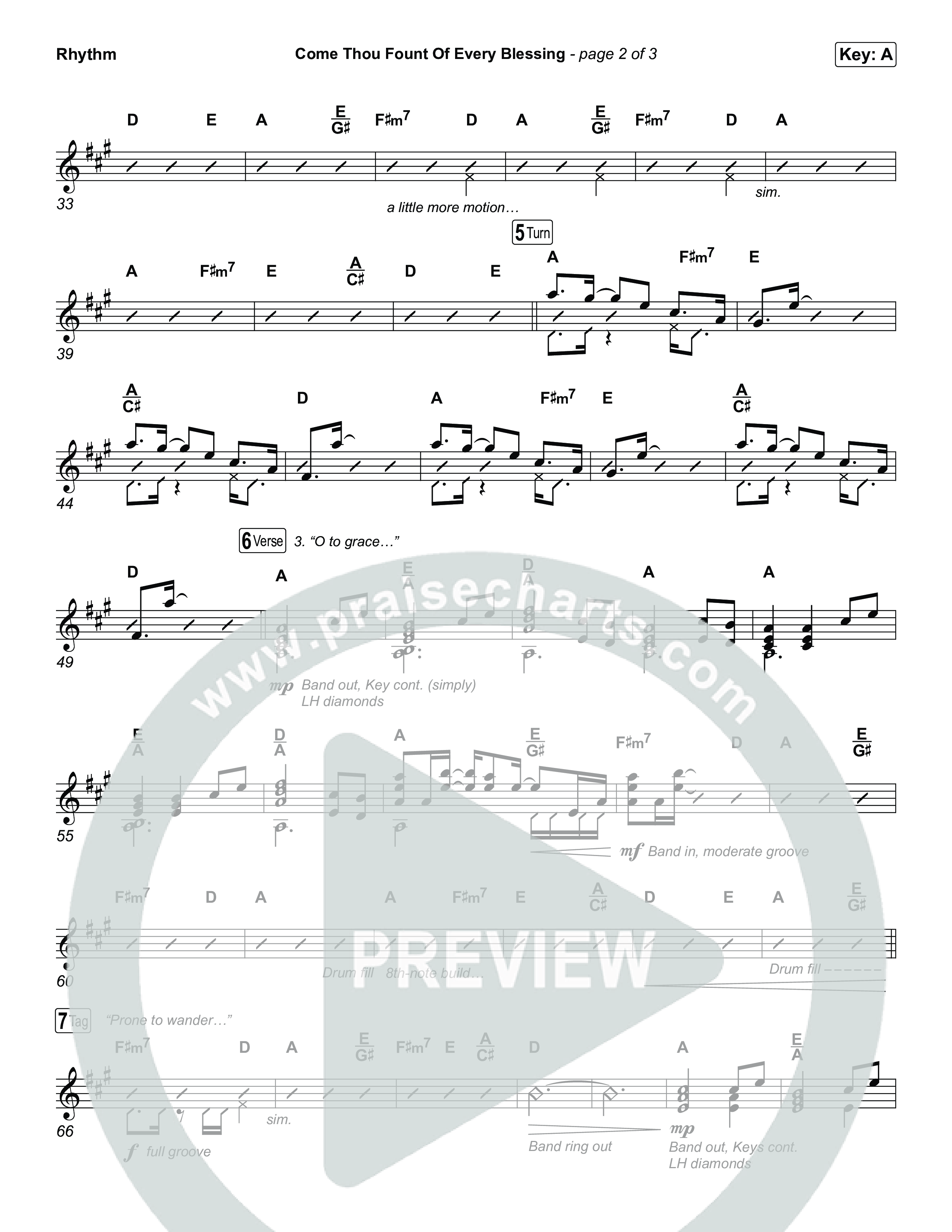 Come Thou Fount Of Every Blessing Rhythm Chart (The Worship Initiative)