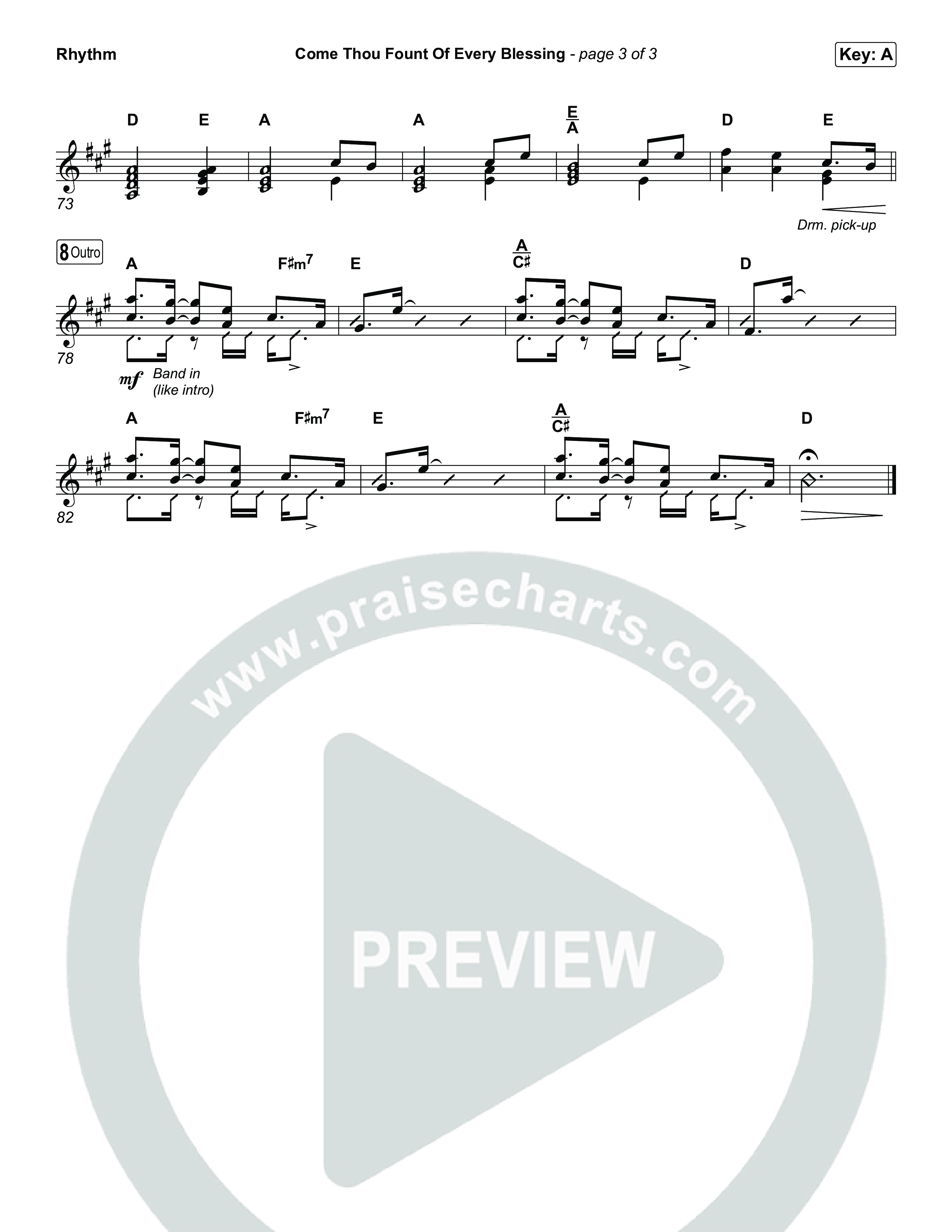Come Thou Fount Of Every Blessing Rhythm Chart (The Worship Initiative)