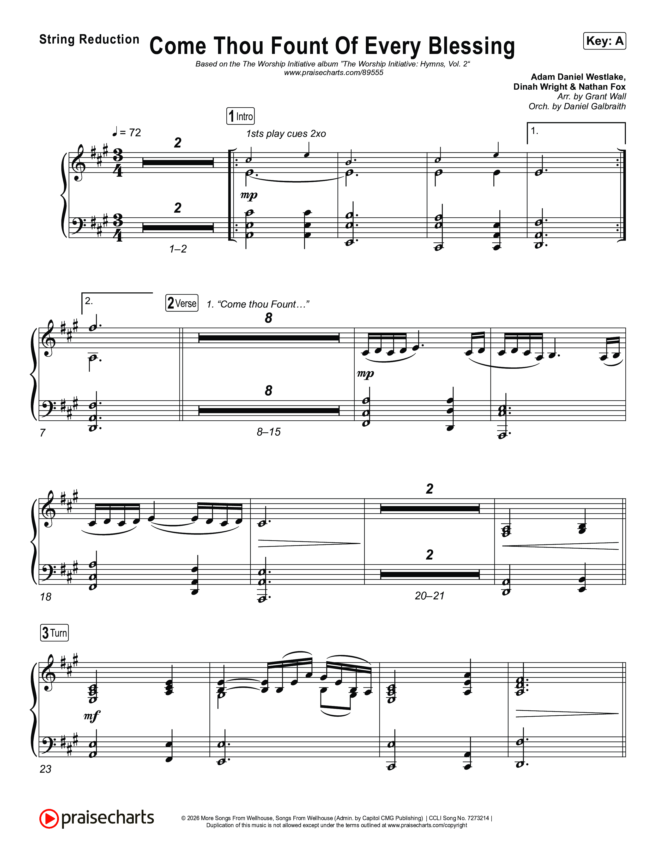 Come Thou Fount Of Every Blessing String Reduction (The Worship Initiative)