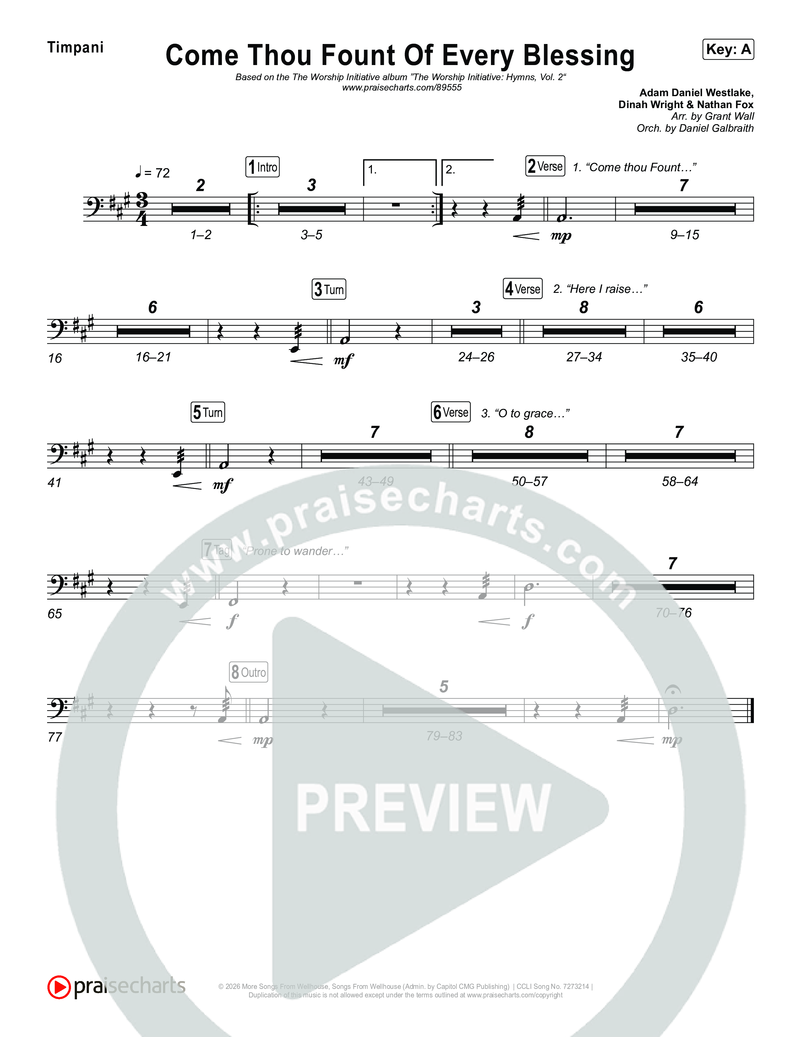 Come Thou Fount Of Every Blessing Timpani (The Worship Initiative)