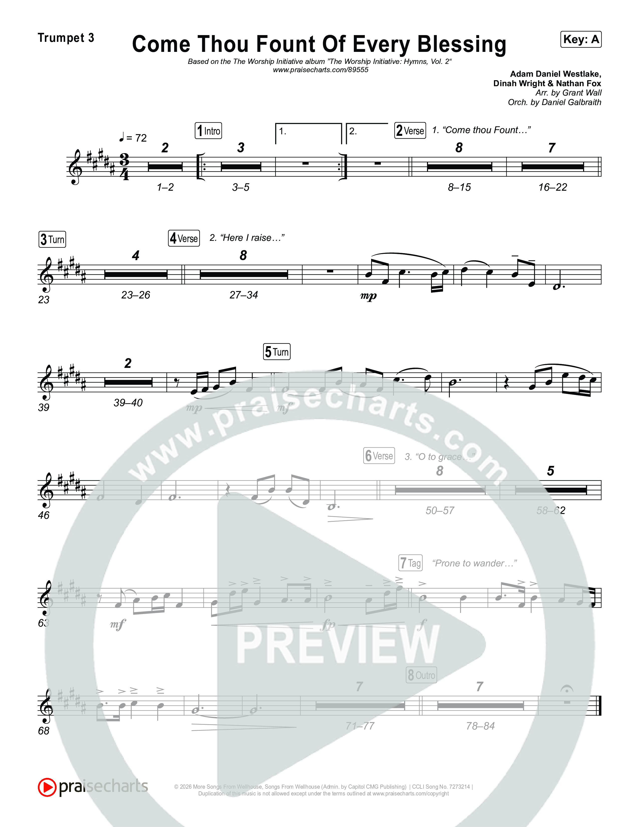 Come Thou Fount Of Every Blessing Trumpet 1,2 (The Worship Initiative)