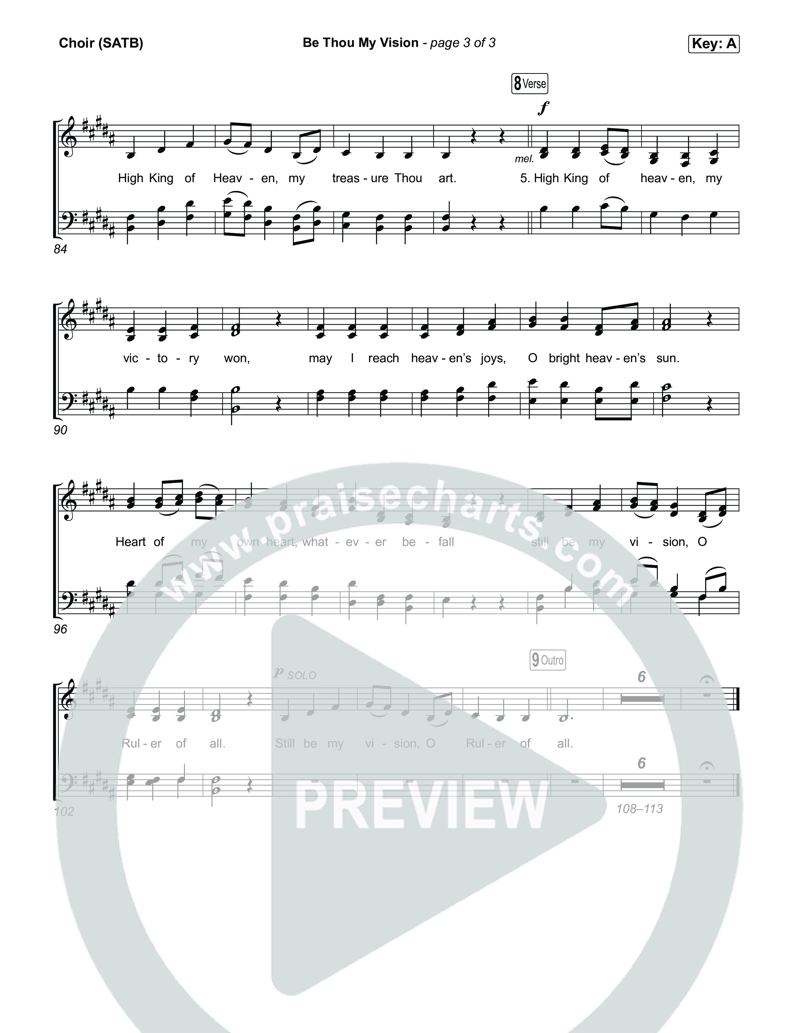 Be Thou My Vision Choir Sheet (The Worship Initiative)