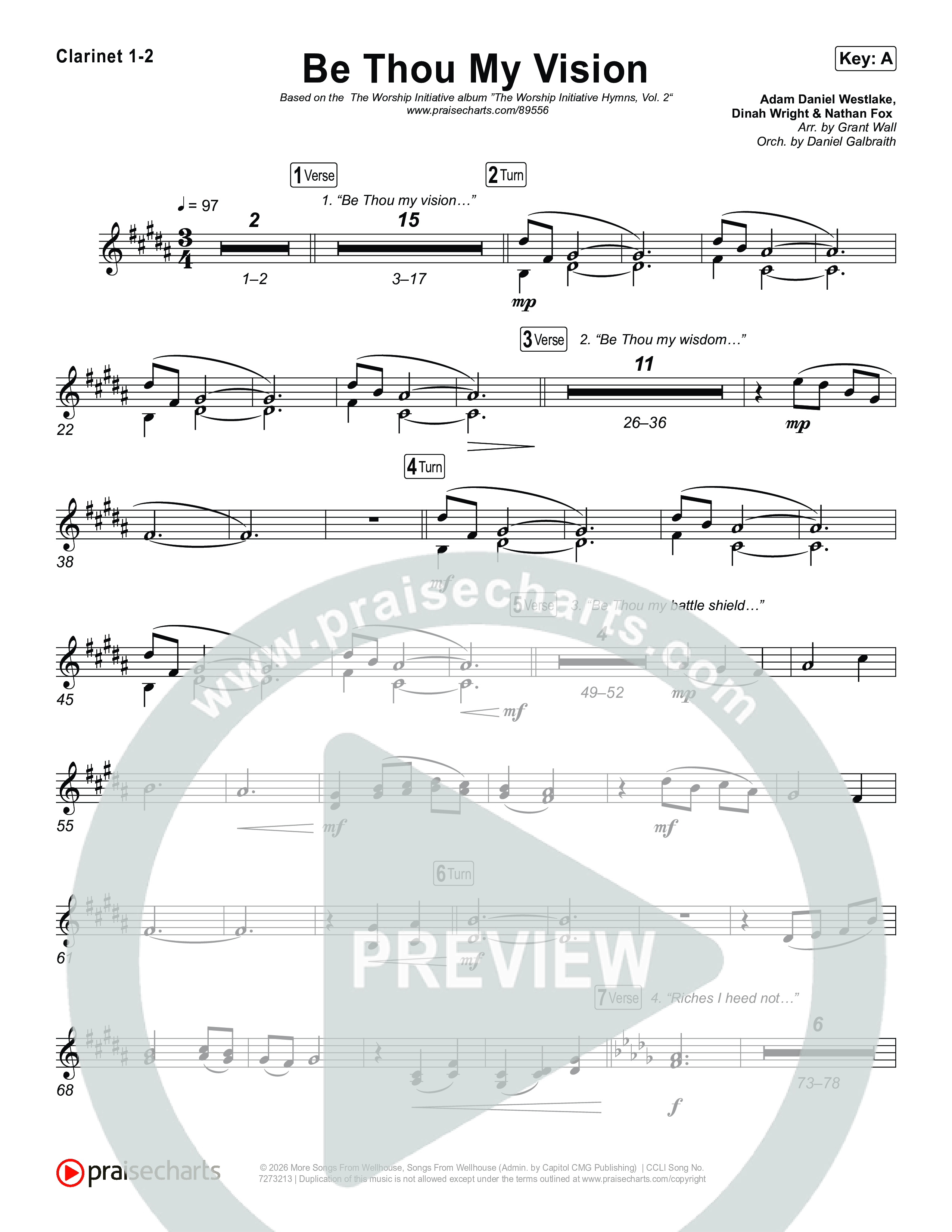 Be Thou My Vision Clarinet 1,2 (The Worship Initiative)