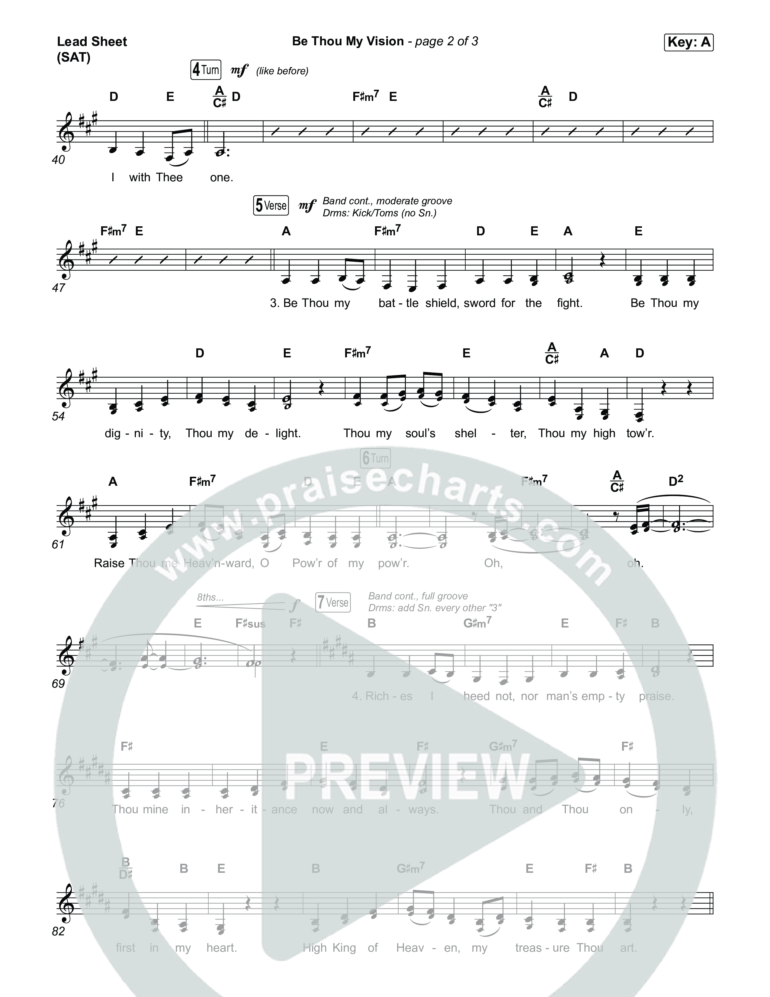 Be Thou My Vision Lead Sheet (SAT) (The Worship Initiative)