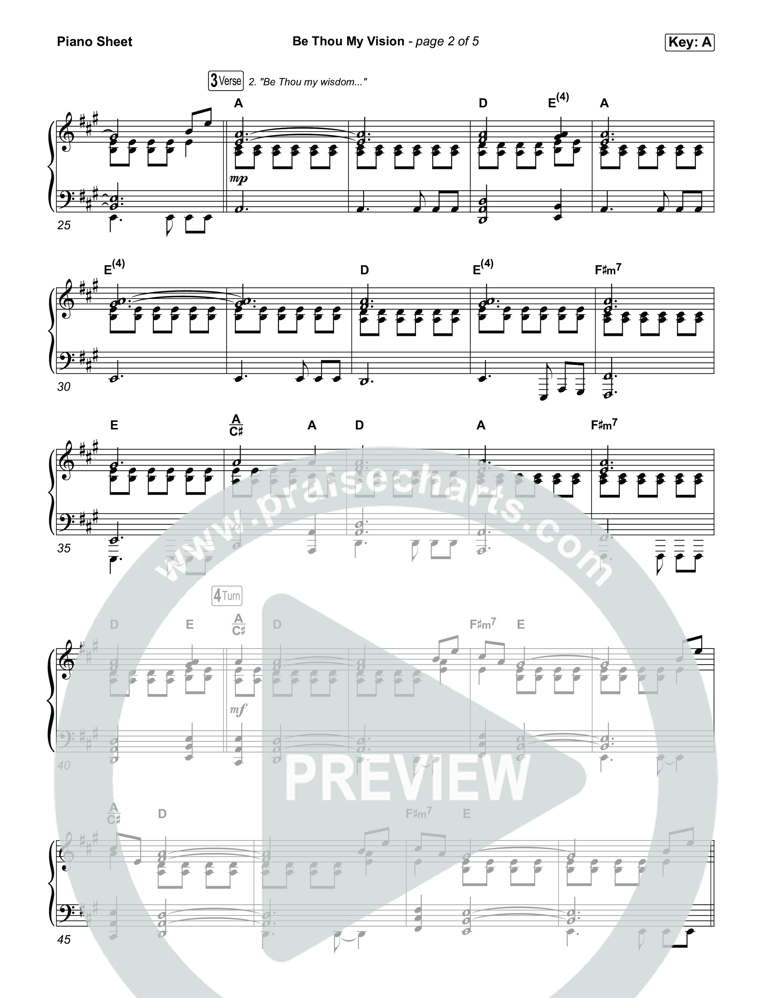 Be Thou My Vision Piano Sheet (The Worship Initiative)