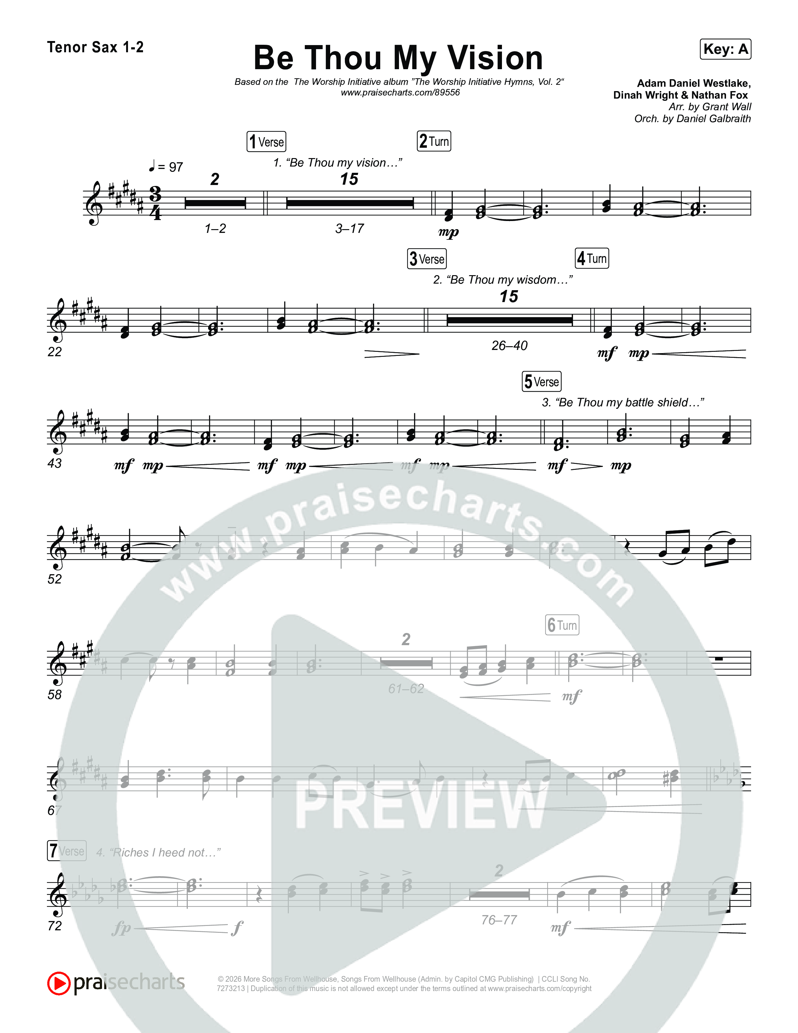 Be Thou My Vision Sax Pack (The Worship Initiative)