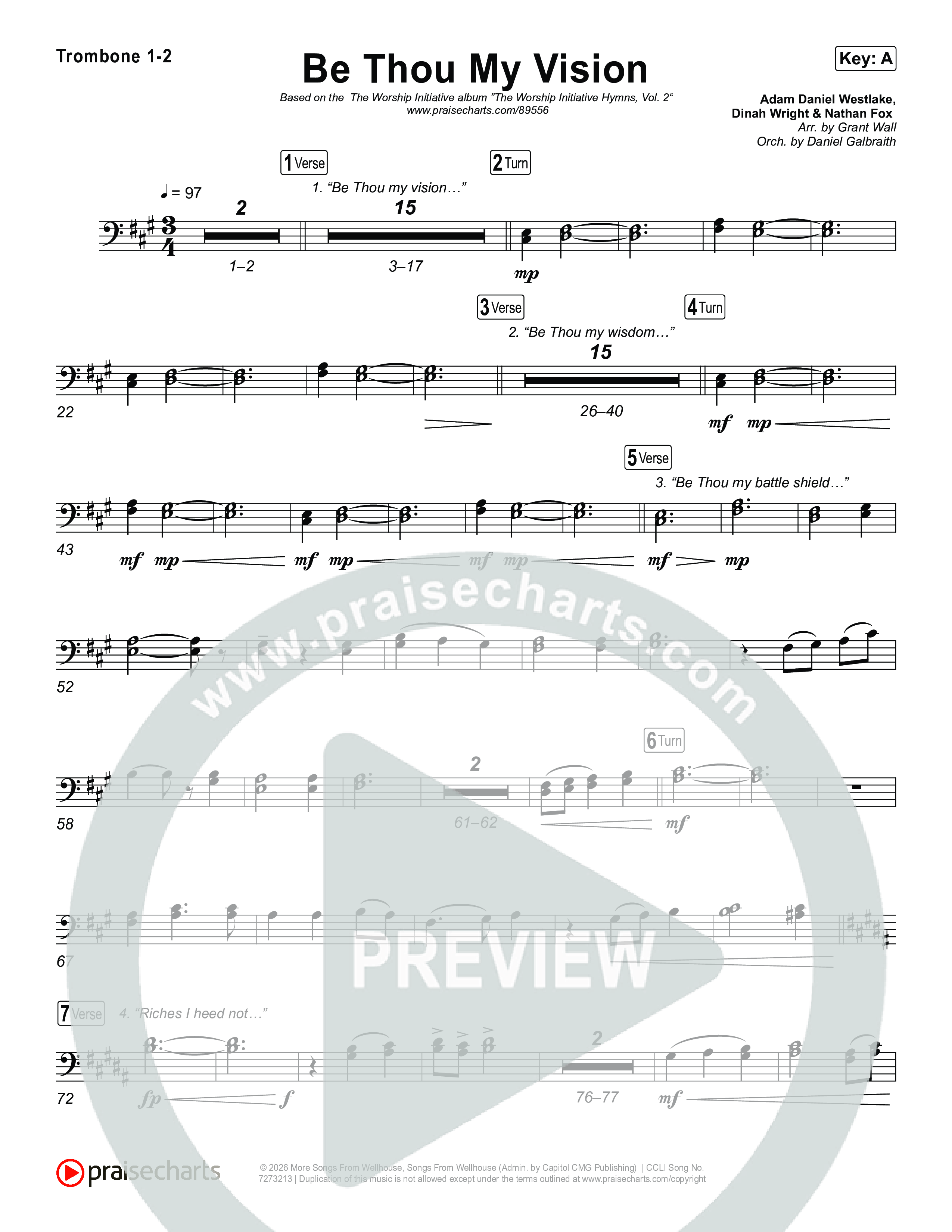 Be Thou My Vision Trombone 1,2 (The Worship Initiative)
