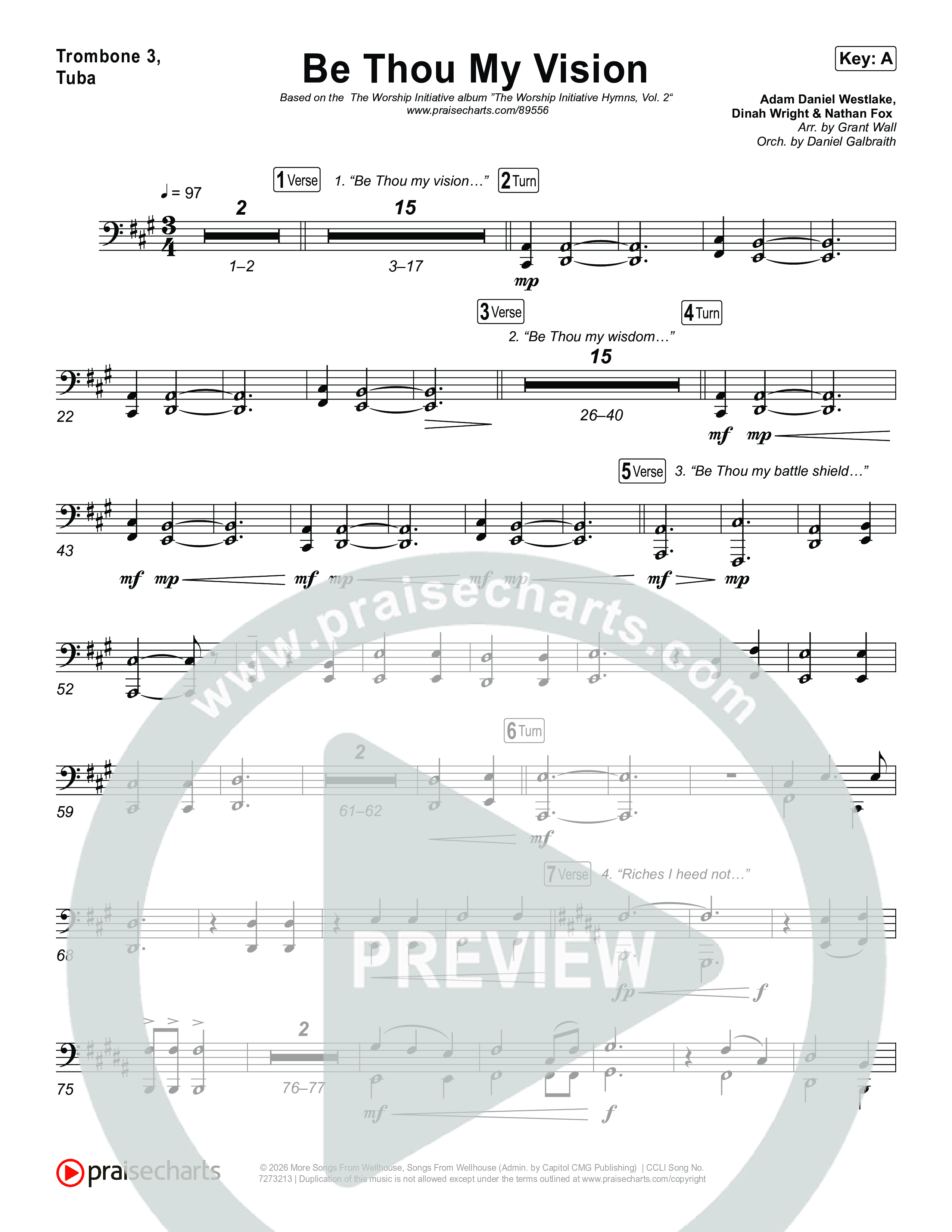 Be Thou My Vision Trombone 1,2 (The Worship Initiative)