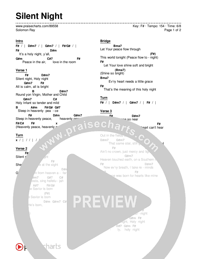 Silent Night Chords & Lyrics (Solomon Ray)