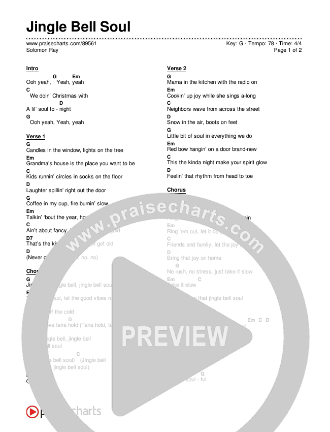 Jingle Bell Soul Chords & Lyrics (Solomon Ray)