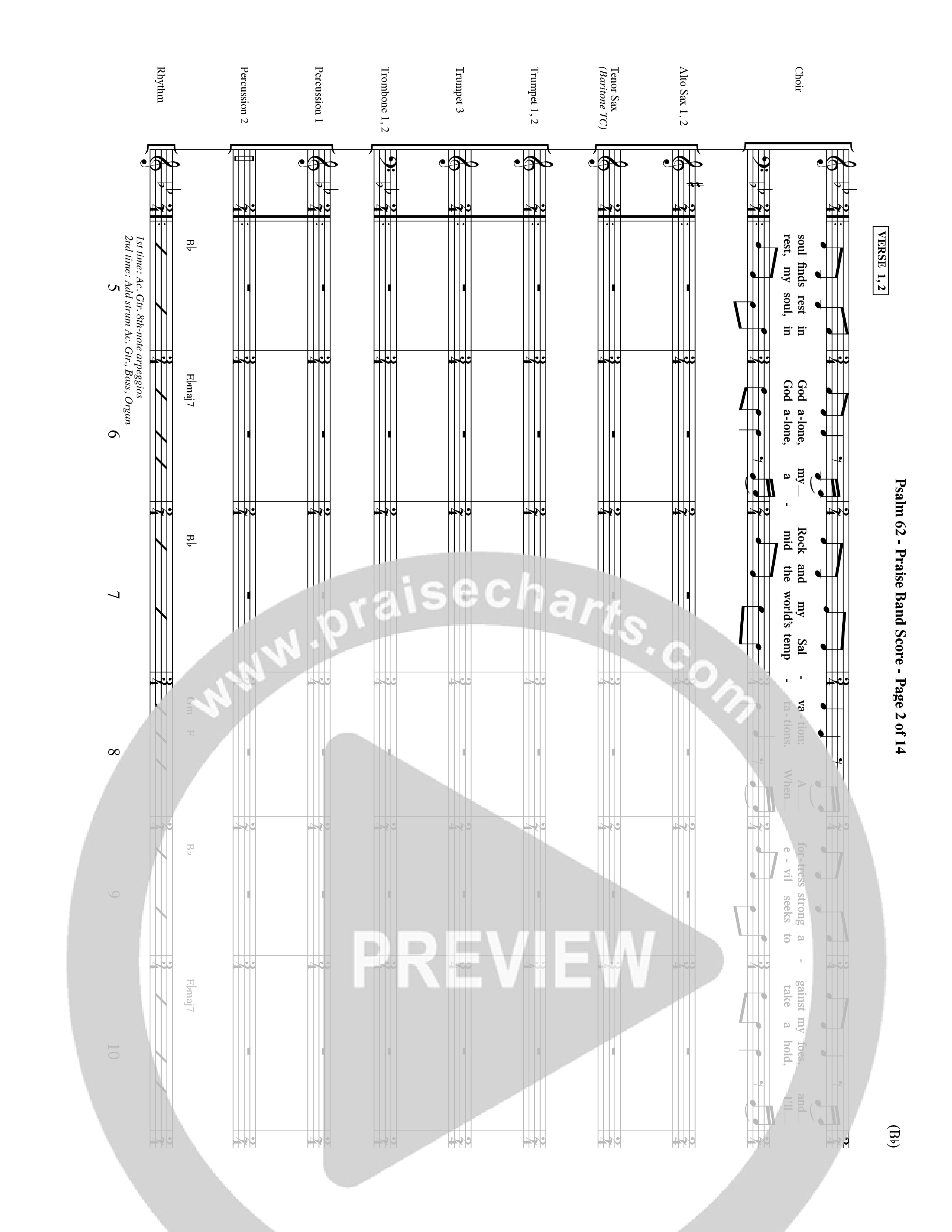 Psalm 62 (Choral Anthem SATB) PraiseBand (incl. Brass) (Word Music Choral / Orch. Dave Williamson)