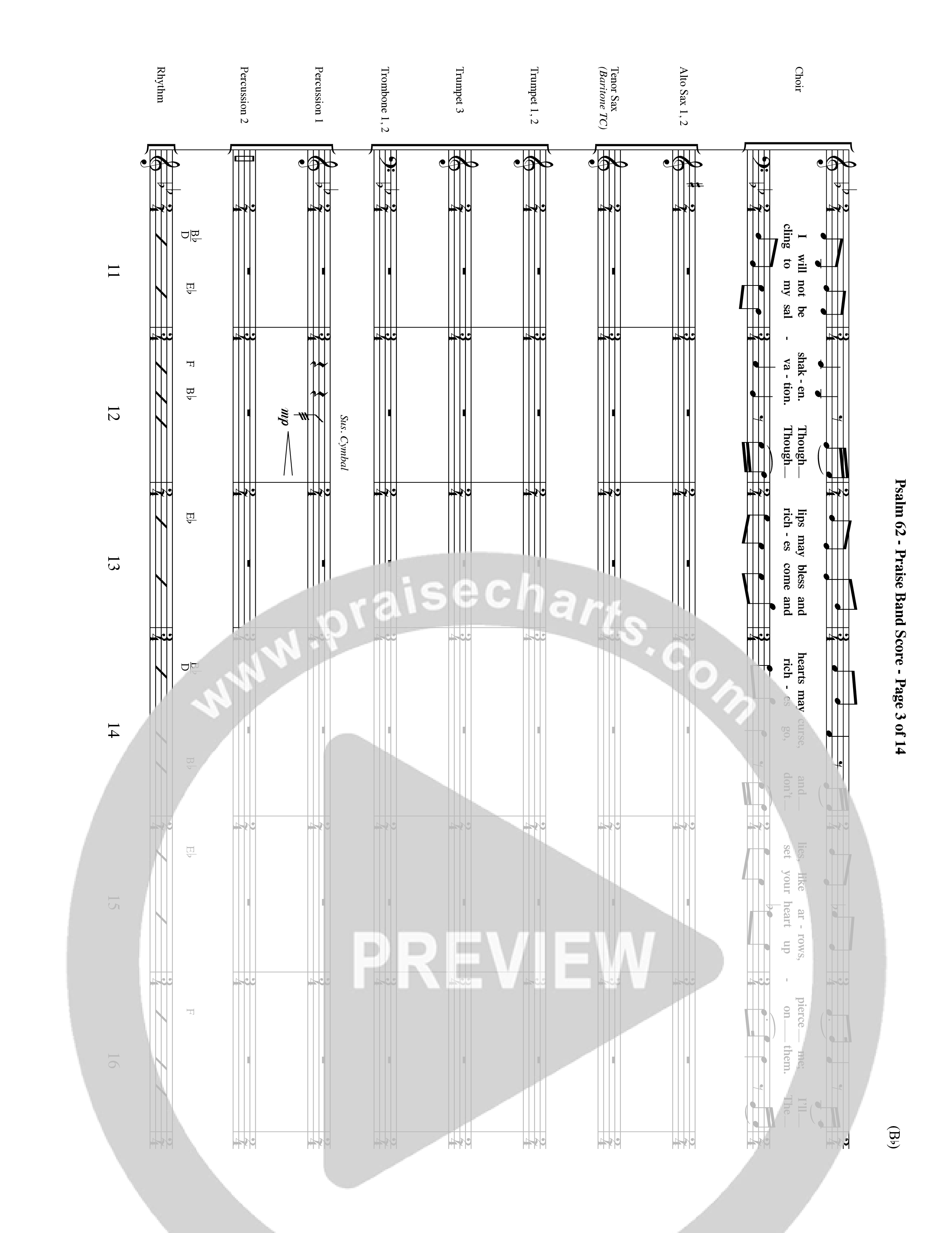 Psalm 62 (Choral Anthem SATB) PraiseBand (incl. Brass) (Word Music Choral / Orch. Dave Williamson)