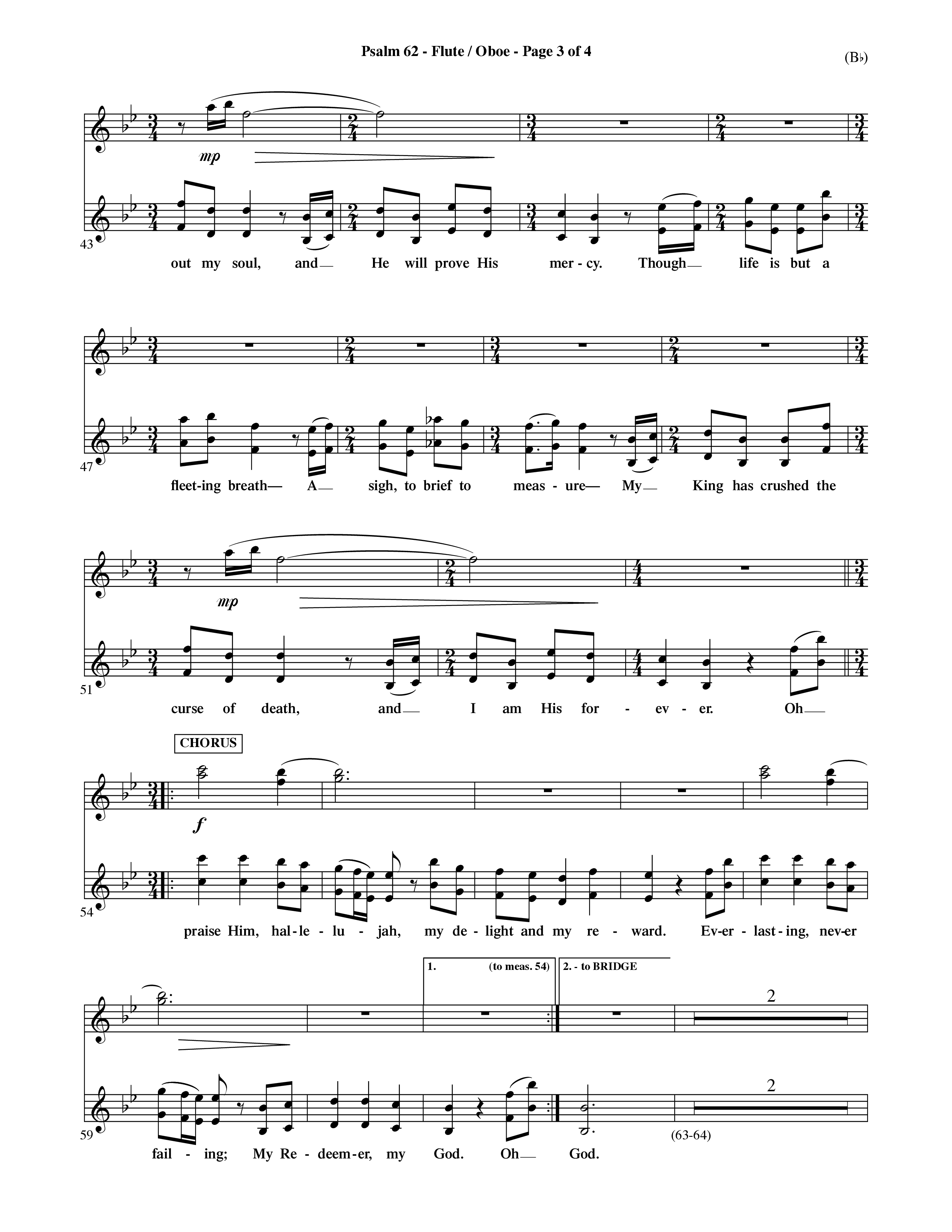 Psalm 62 (Choral Anthem SATB) Flute/Oboe (Word Music Choral / Orch. Dave Williamson)