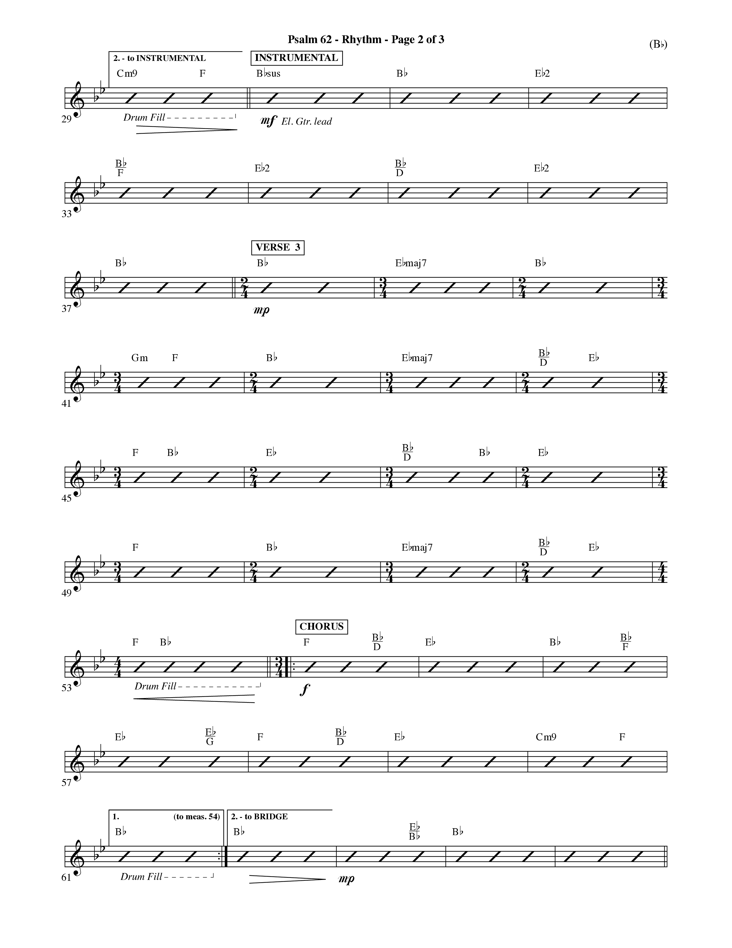 Psalm 62 (Choral Anthem SATB) Rhythm Chart (Word Music Choral / Orch. Dave Williamson)