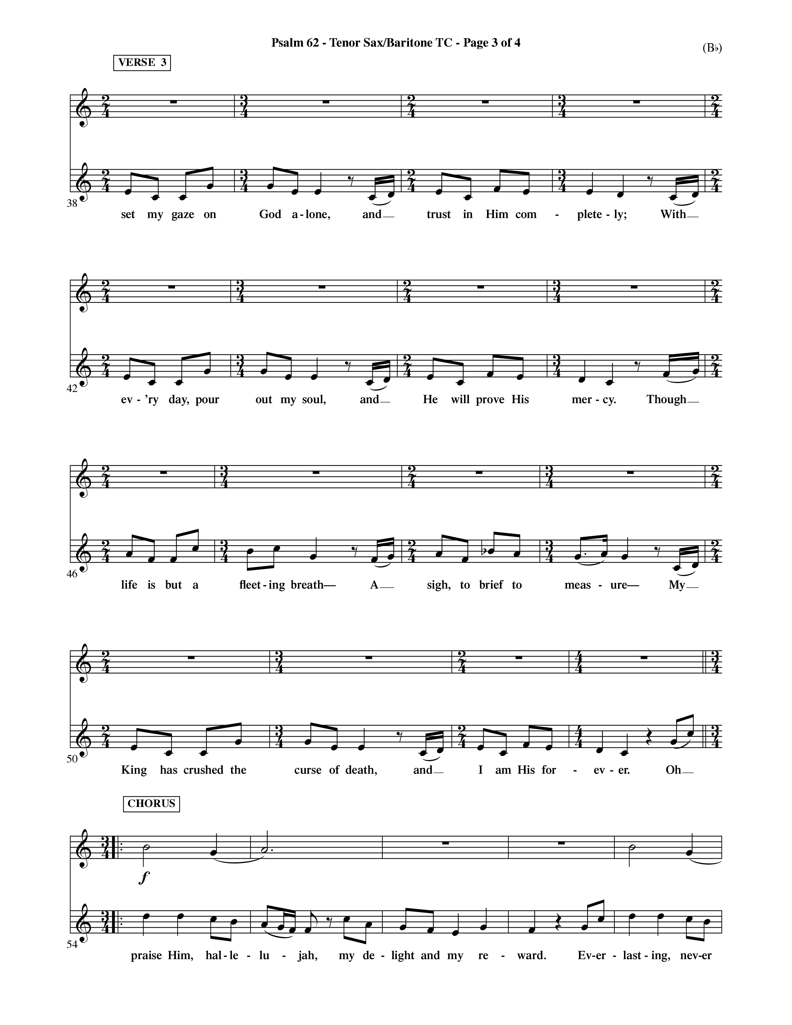 Psalm 62 (Choral Anthem SATB) Tenor Sax/Baritone T.C. (Word Music Choral / Orch. Dave Williamson)