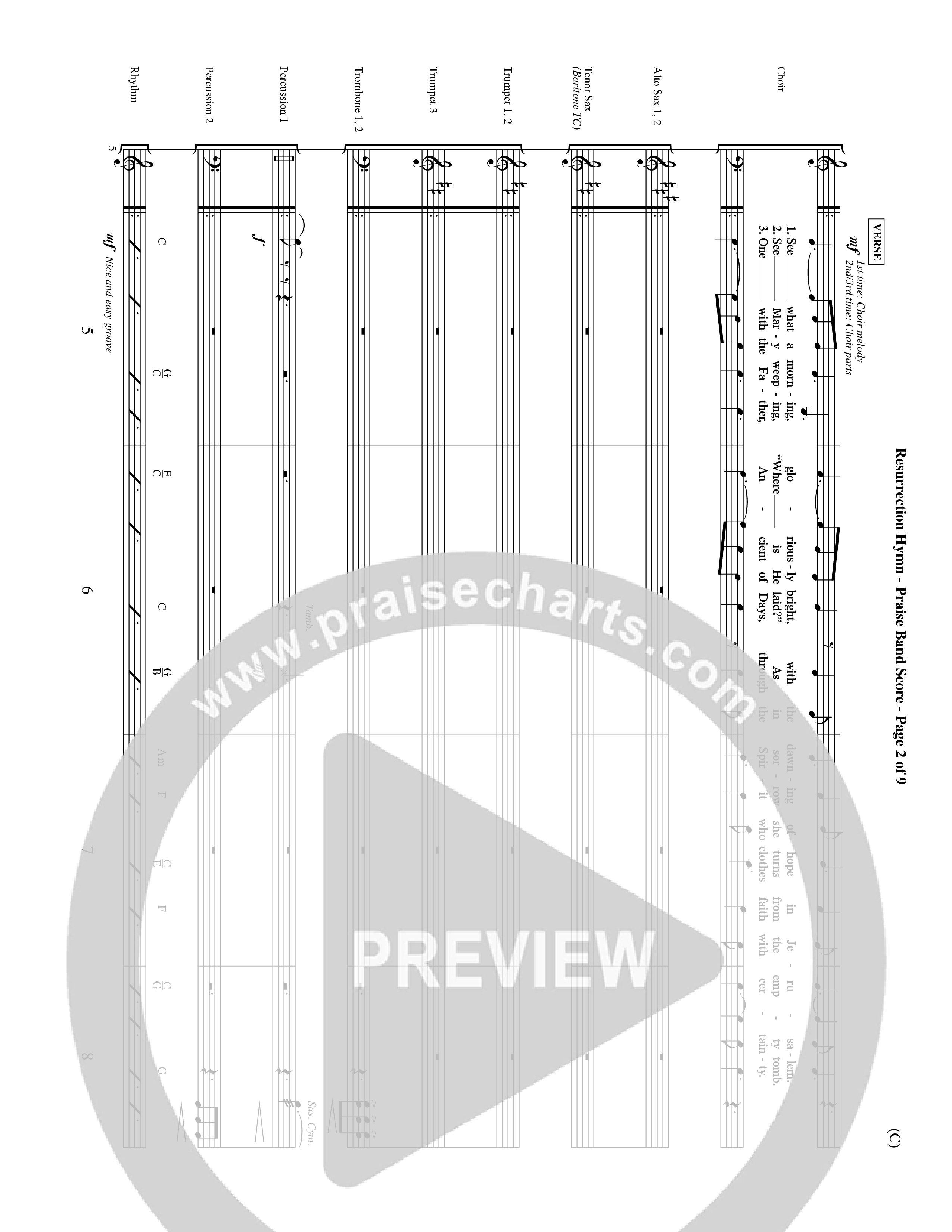 Resurrection Hymn (Choral Anthem SATB) PraiseBand (incl. Brass) (Word Music Choral / Orch. David Shipps)