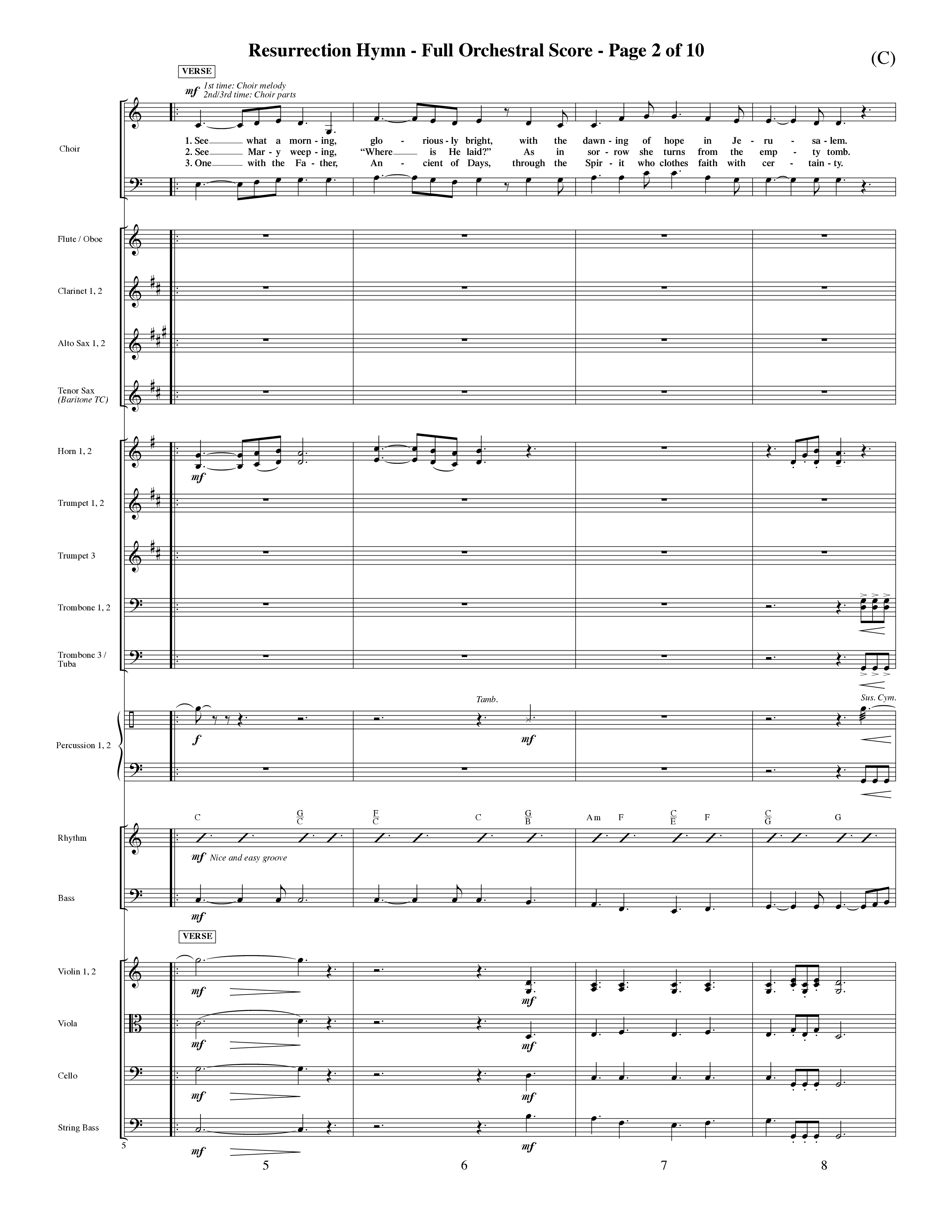 Resurrection Hymn (Choral Anthem SATB) Orchestration (Word Music Choral / Orch. David Shipps)