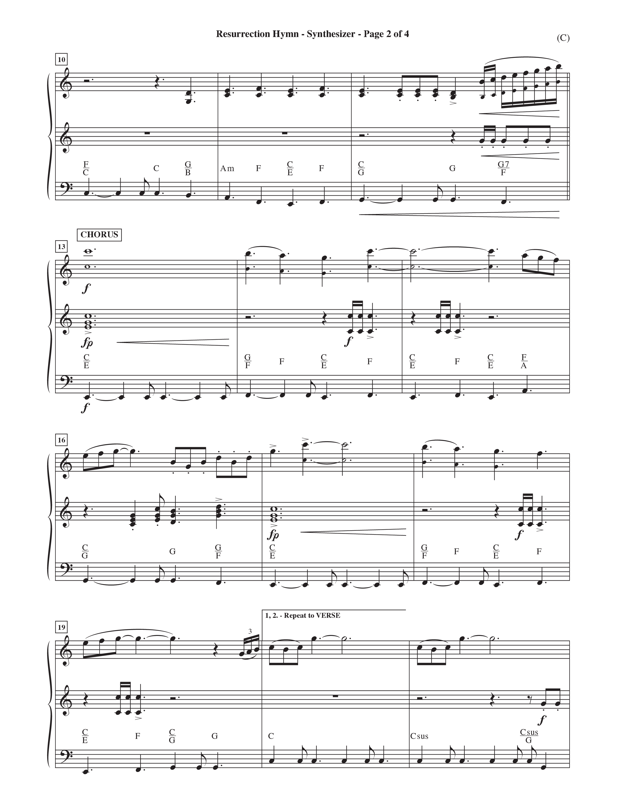 Resurrection Hymn (Choral Anthem SATB) Synth (Word Music Choral / Orch. David Shipps)