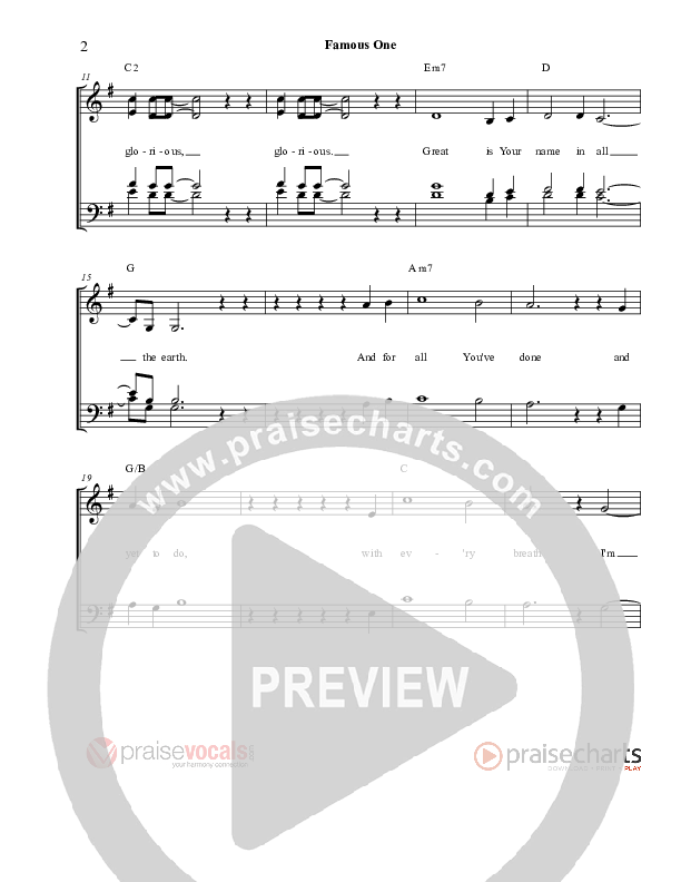 Famous One Lead Sheet (PraiseVocals)