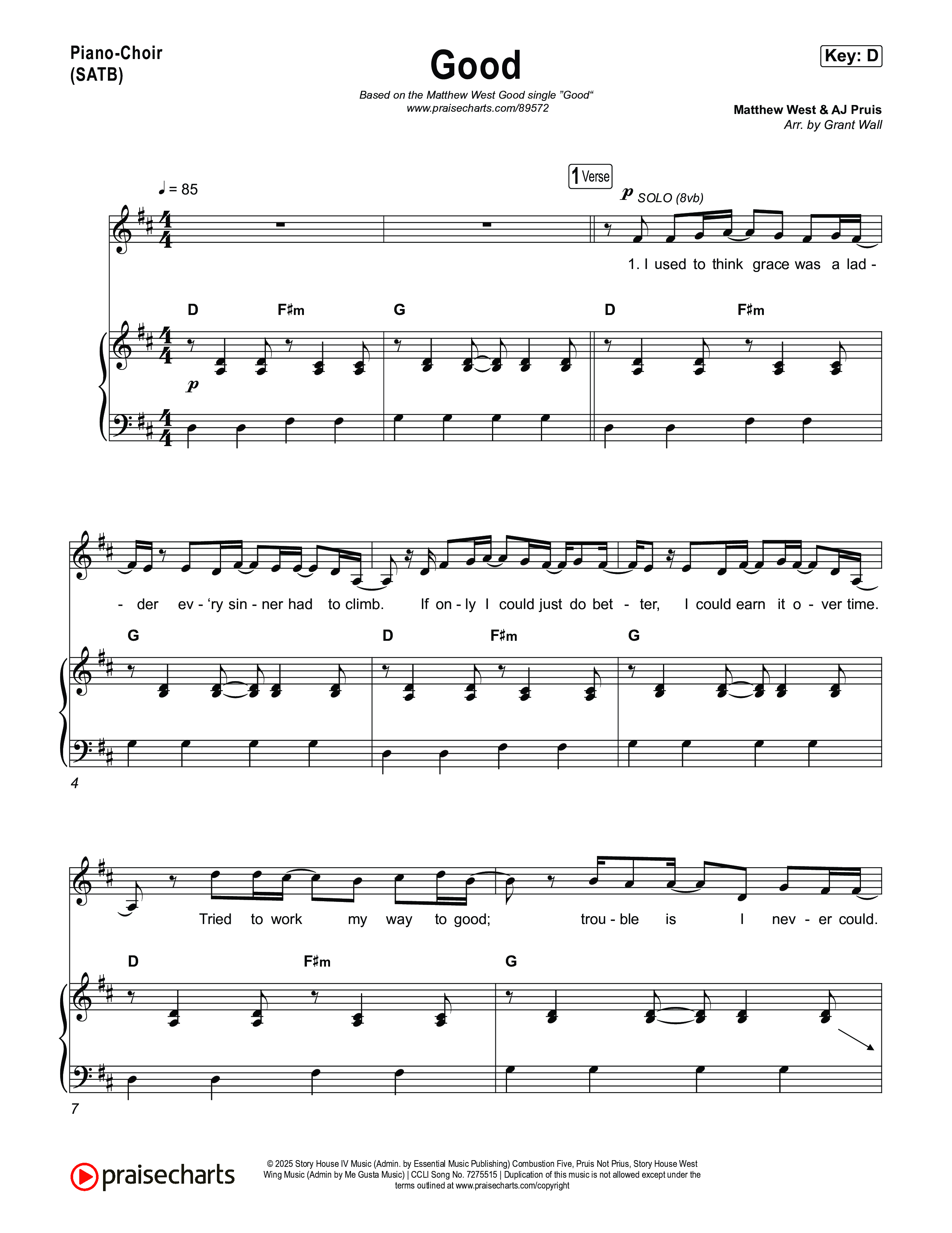 Good Piano/Vocal Pack (Matthew West)