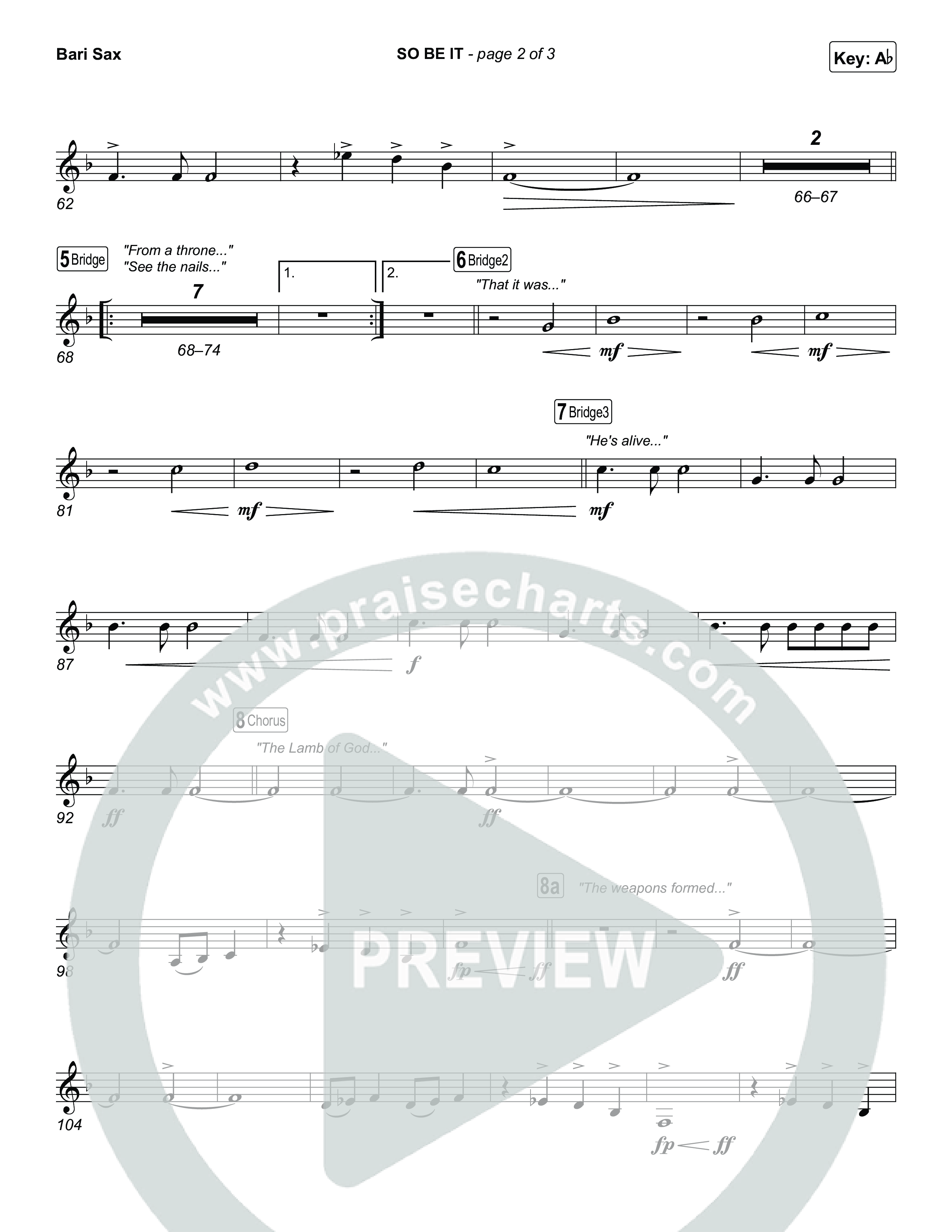 SO BE IT Bari Sax (Elevation Worship / Tiffany Hudson / Chris Brown)