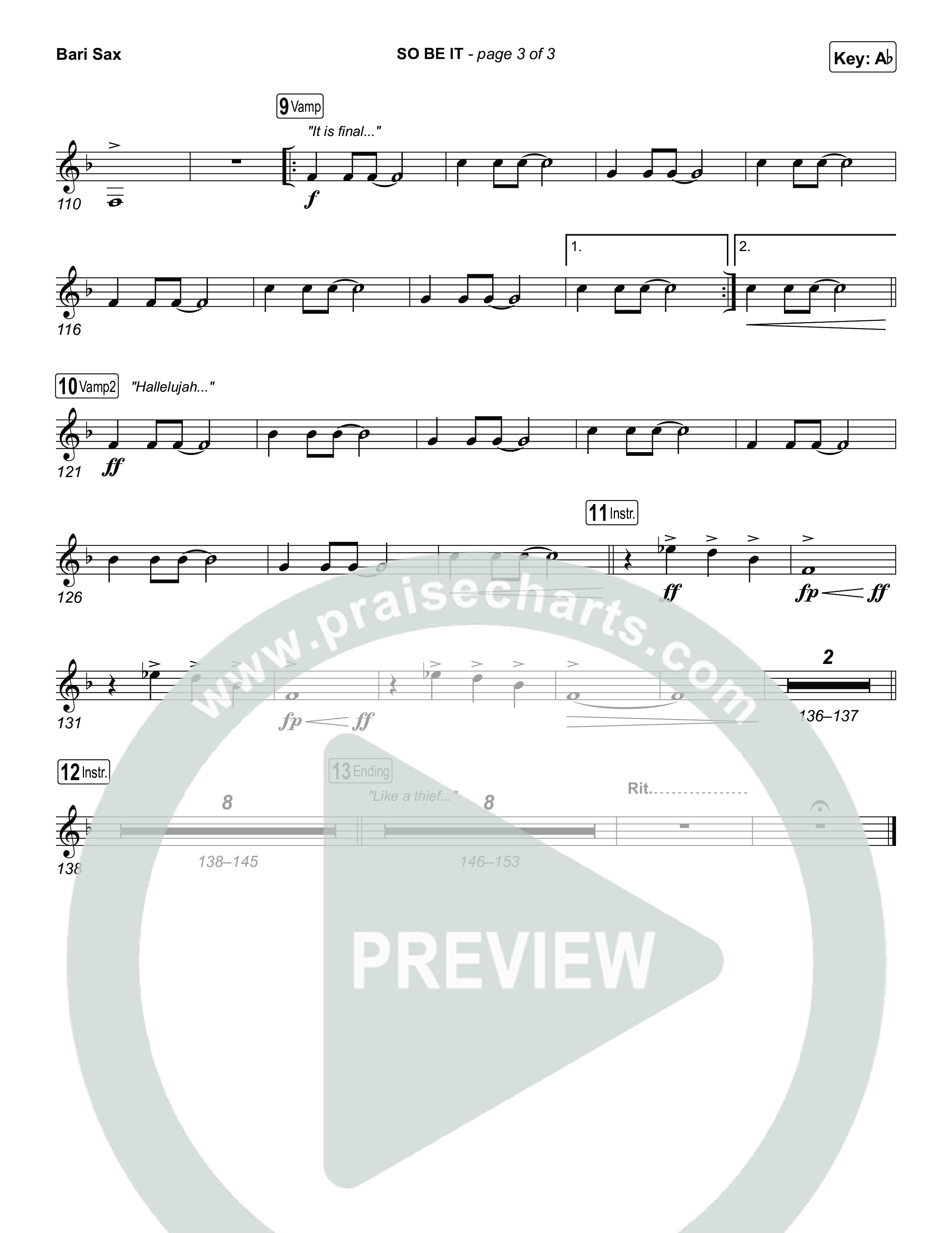 SO BE IT Bari Sax (Elevation Worship / Tiffany Hudson / Chris Brown)