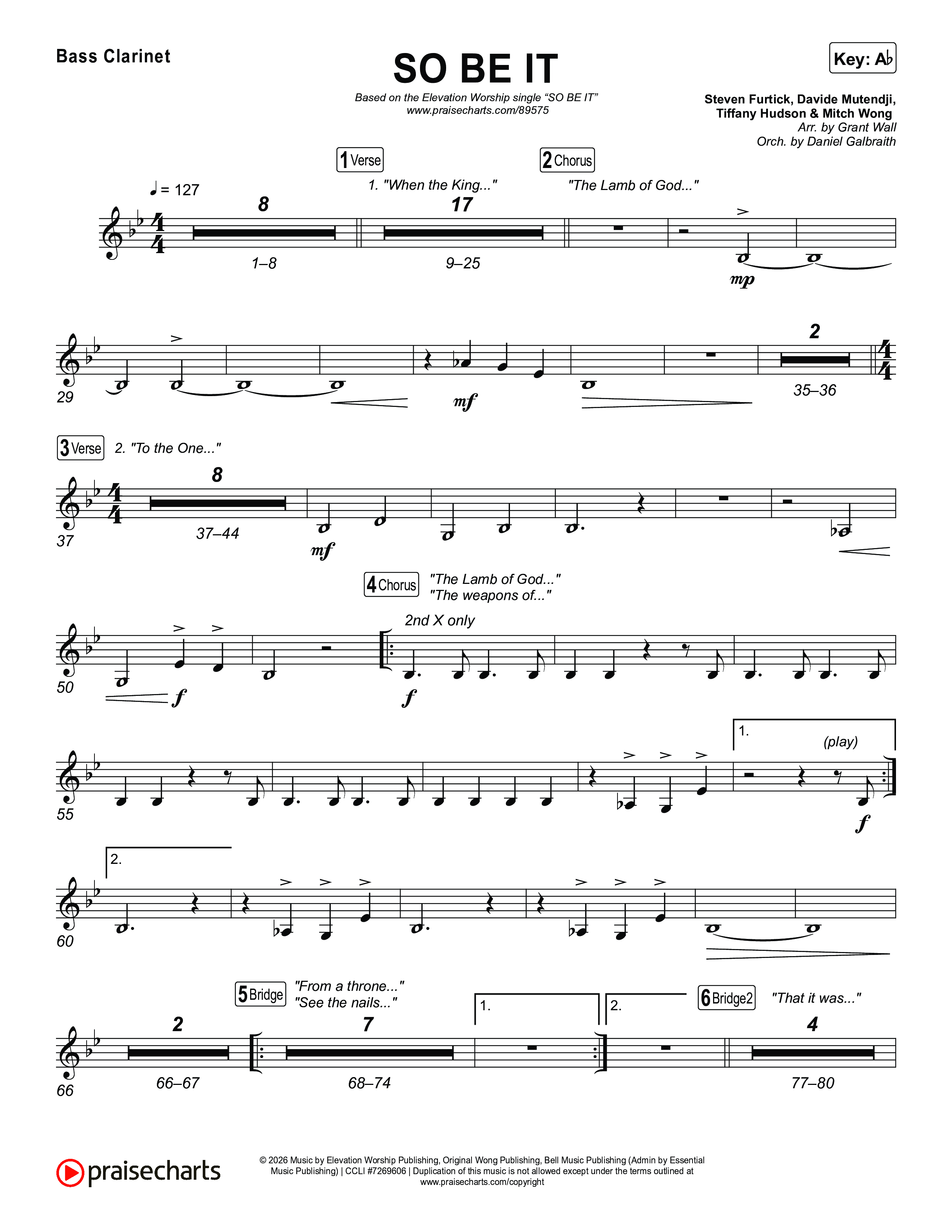 SO BE IT Bass Clarinet (Elevation Worship / Tiffany Hudson / Chris Brown)