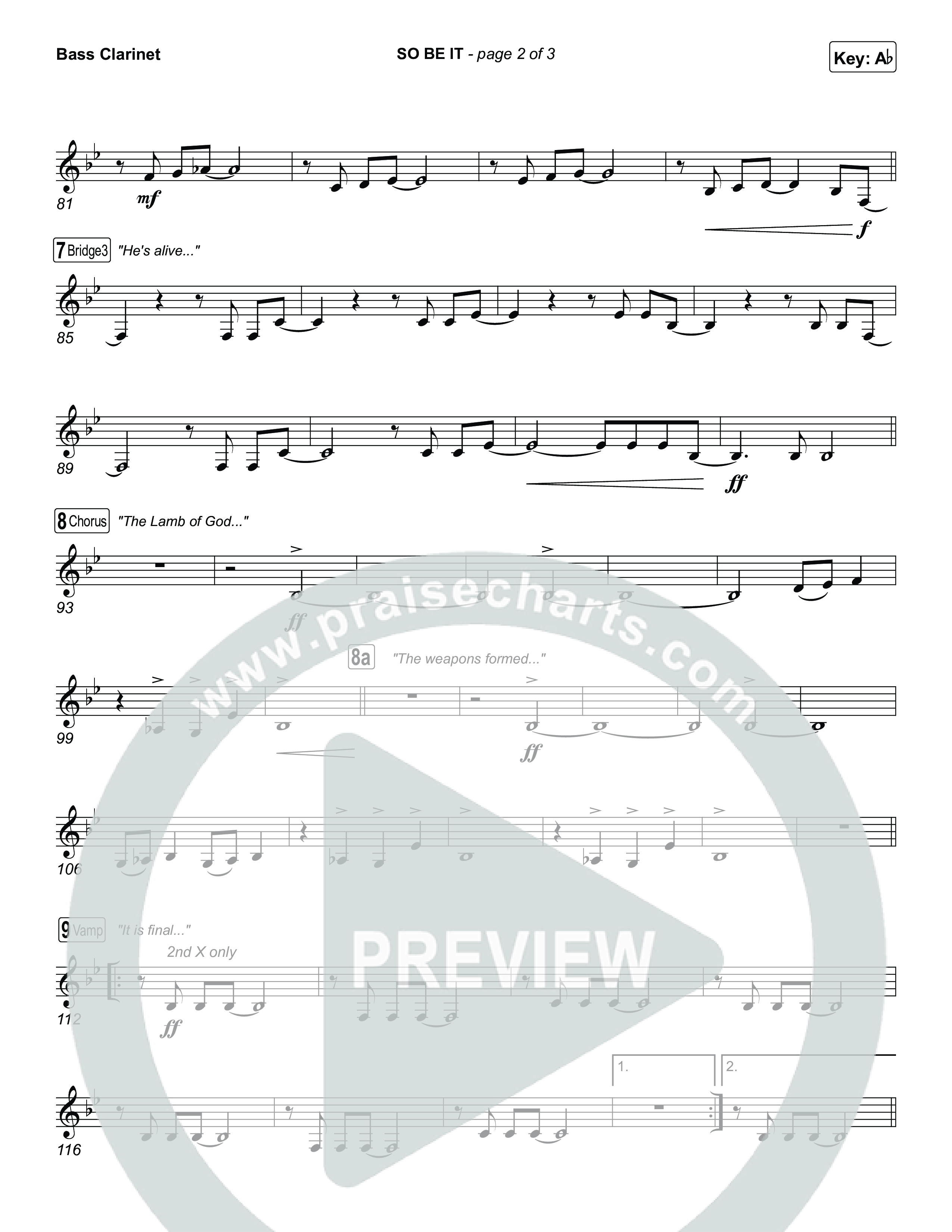 SO BE IT Bass Clarinet (Elevation Worship / Tiffany Hudson / Chris Brown)