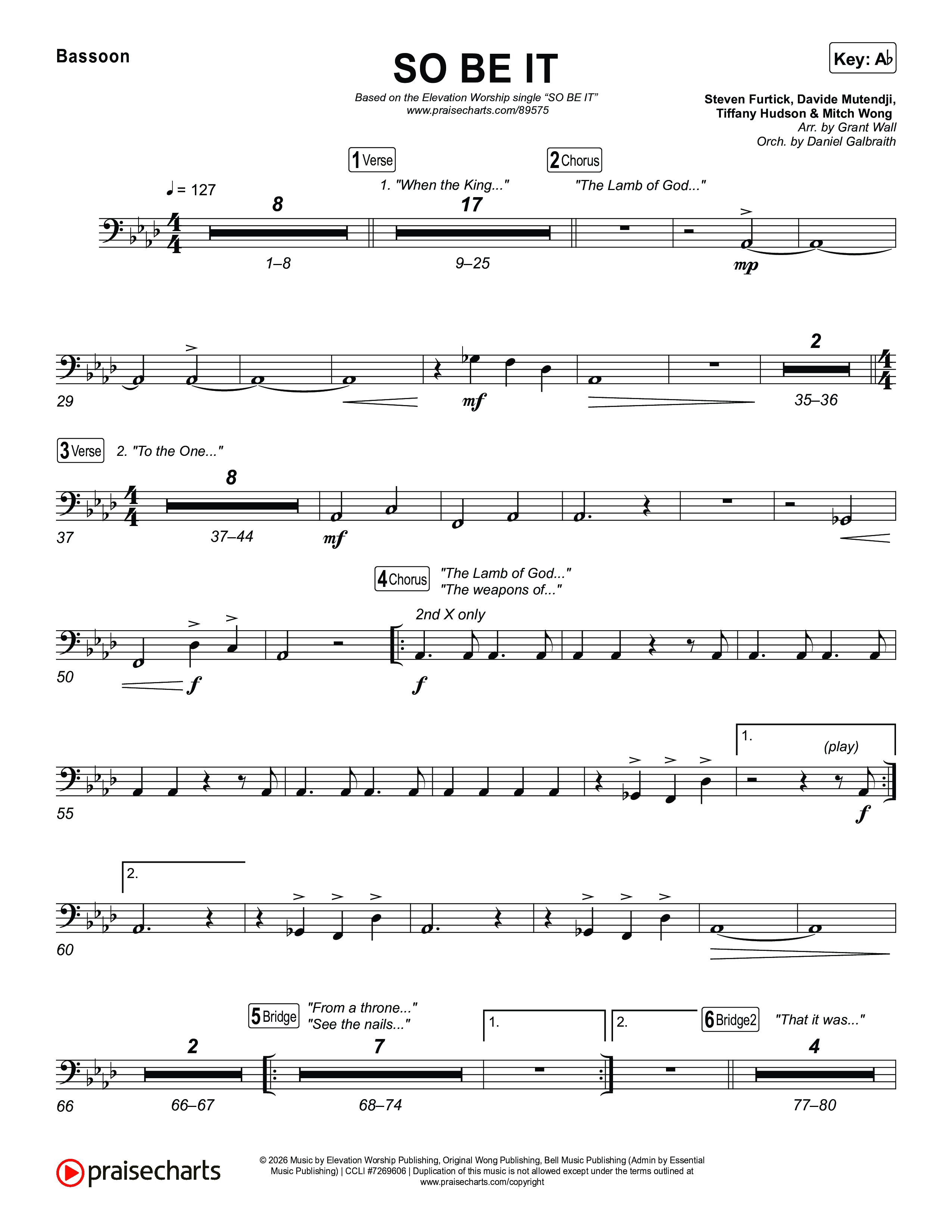 SO BE IT Bassoon (Elevation Worship / Tiffany Hudson / Chris Brown)