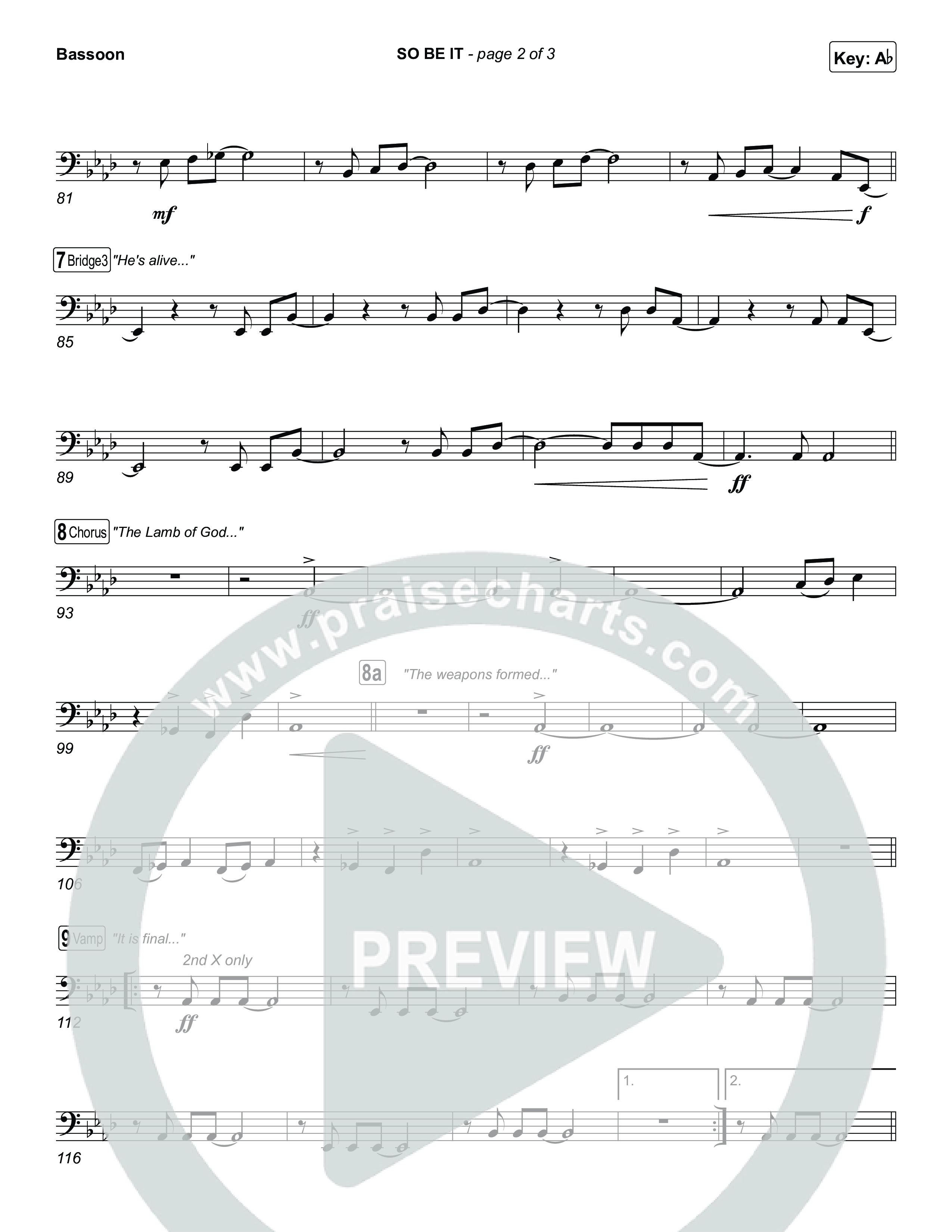 SO BE IT Bassoon (Elevation Worship / Tiffany Hudson / Chris Brown)