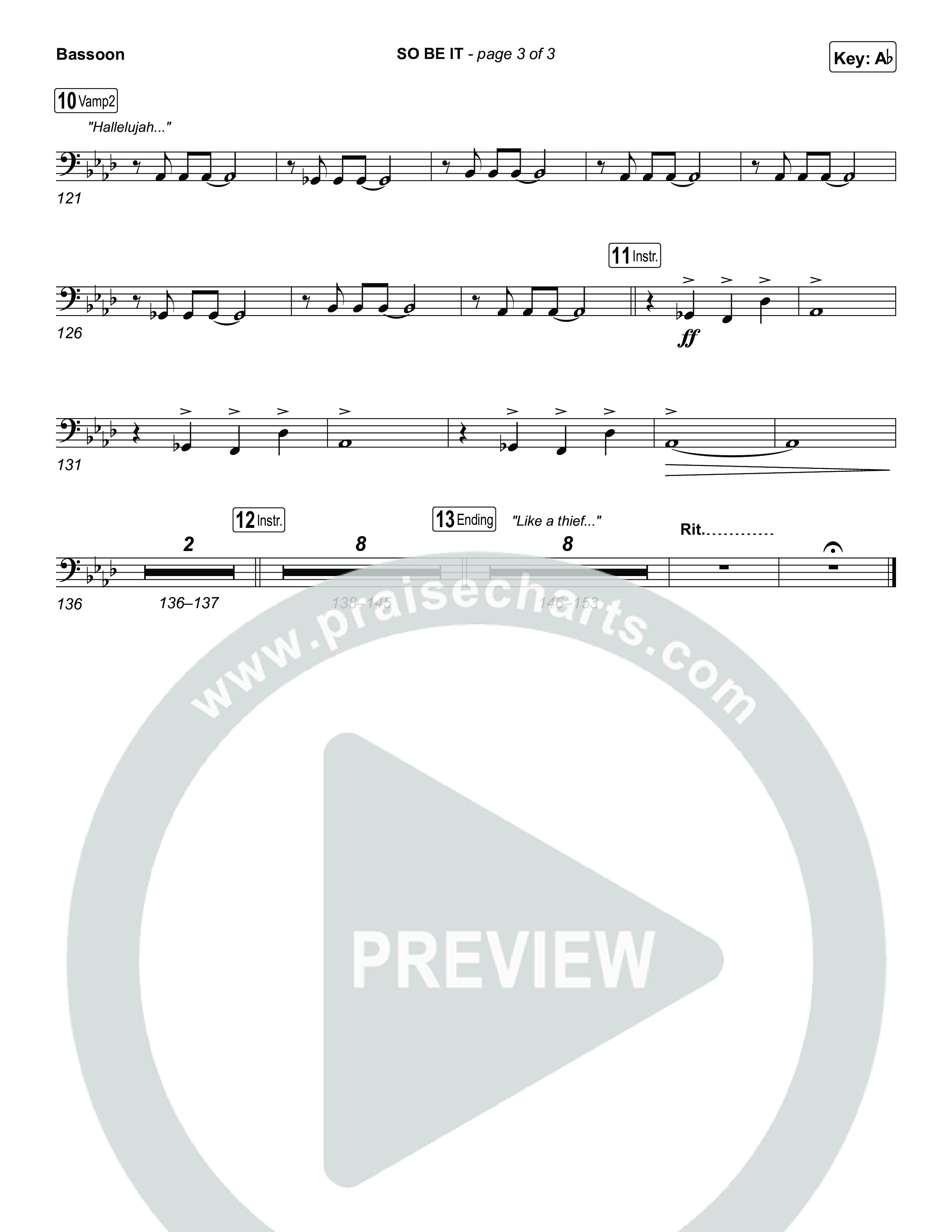 SO BE IT Bassoon (Elevation Worship / Tiffany Hudson / Chris Brown)