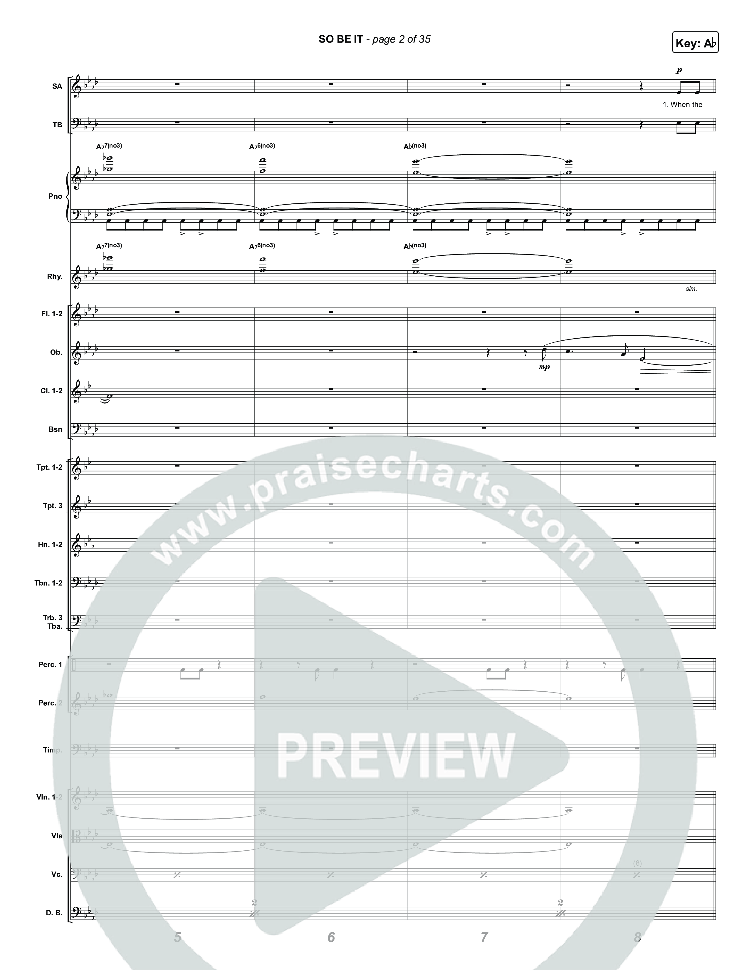 SO BE IT Conductor's Score (Elevation Worship / Tiffany Hudson / Chris Brown)