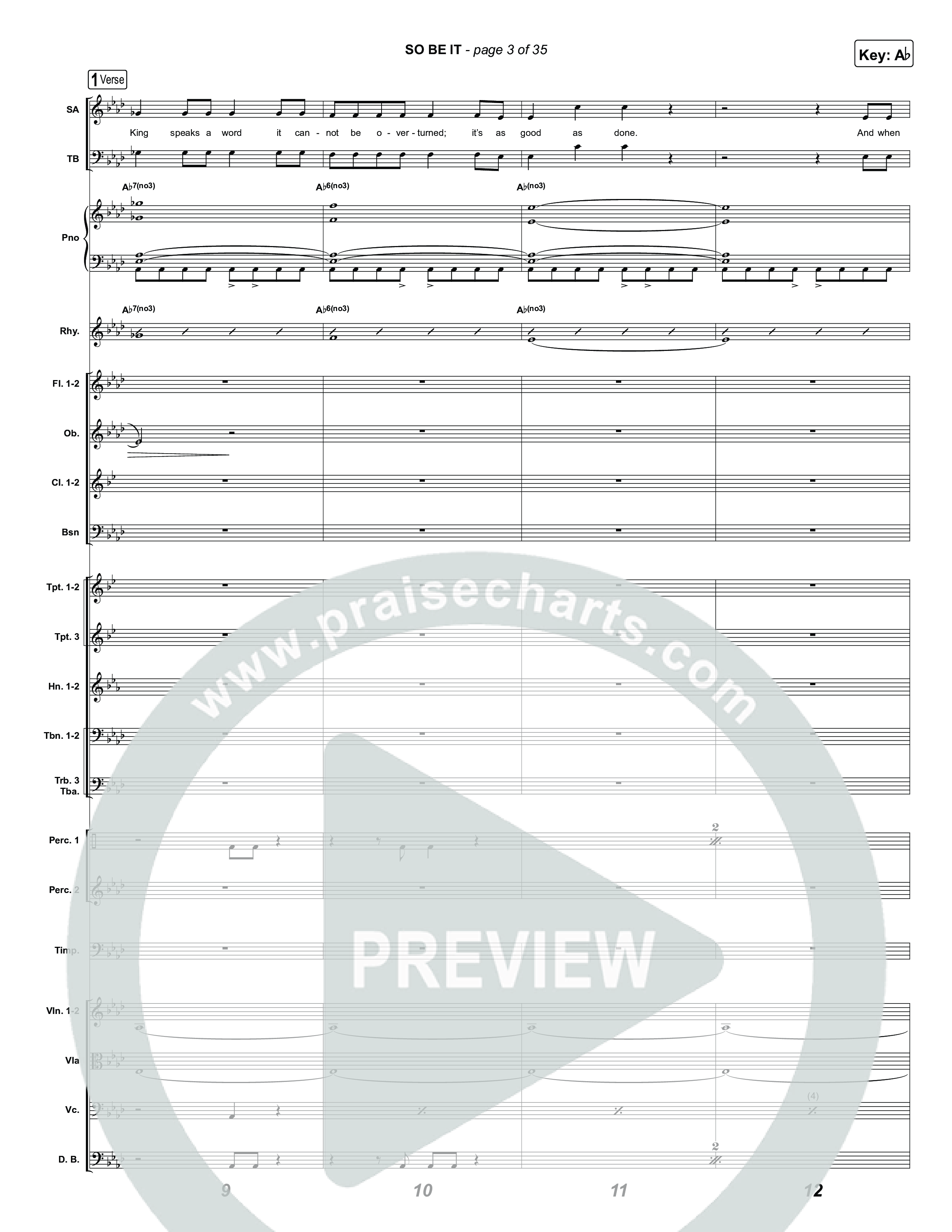 SO BE IT Conductor's Score (Elevation Worship / Tiffany Hudson / Chris Brown)