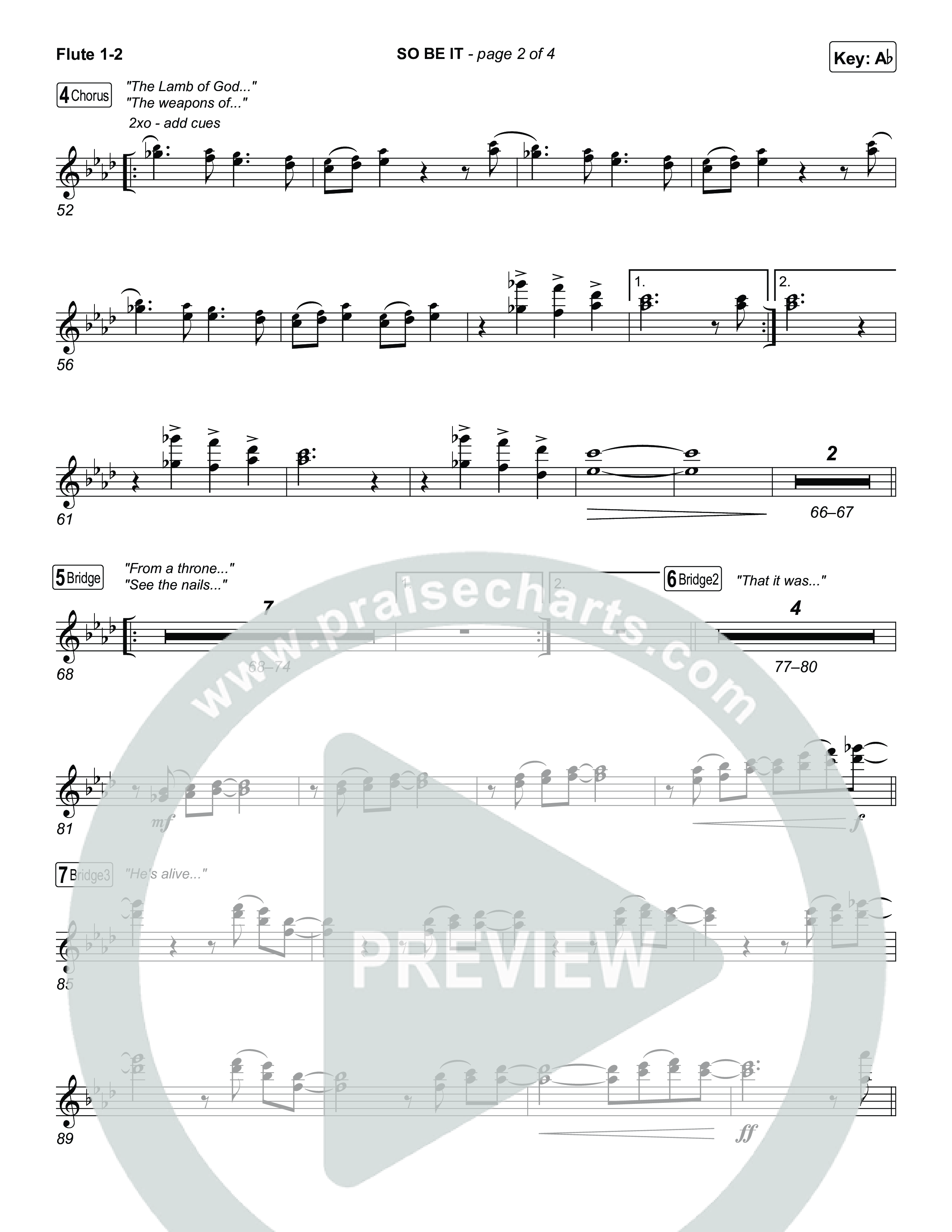 SO BE IT Flute 1,2 (Elevation Worship / Tiffany Hudson / Chris Brown)