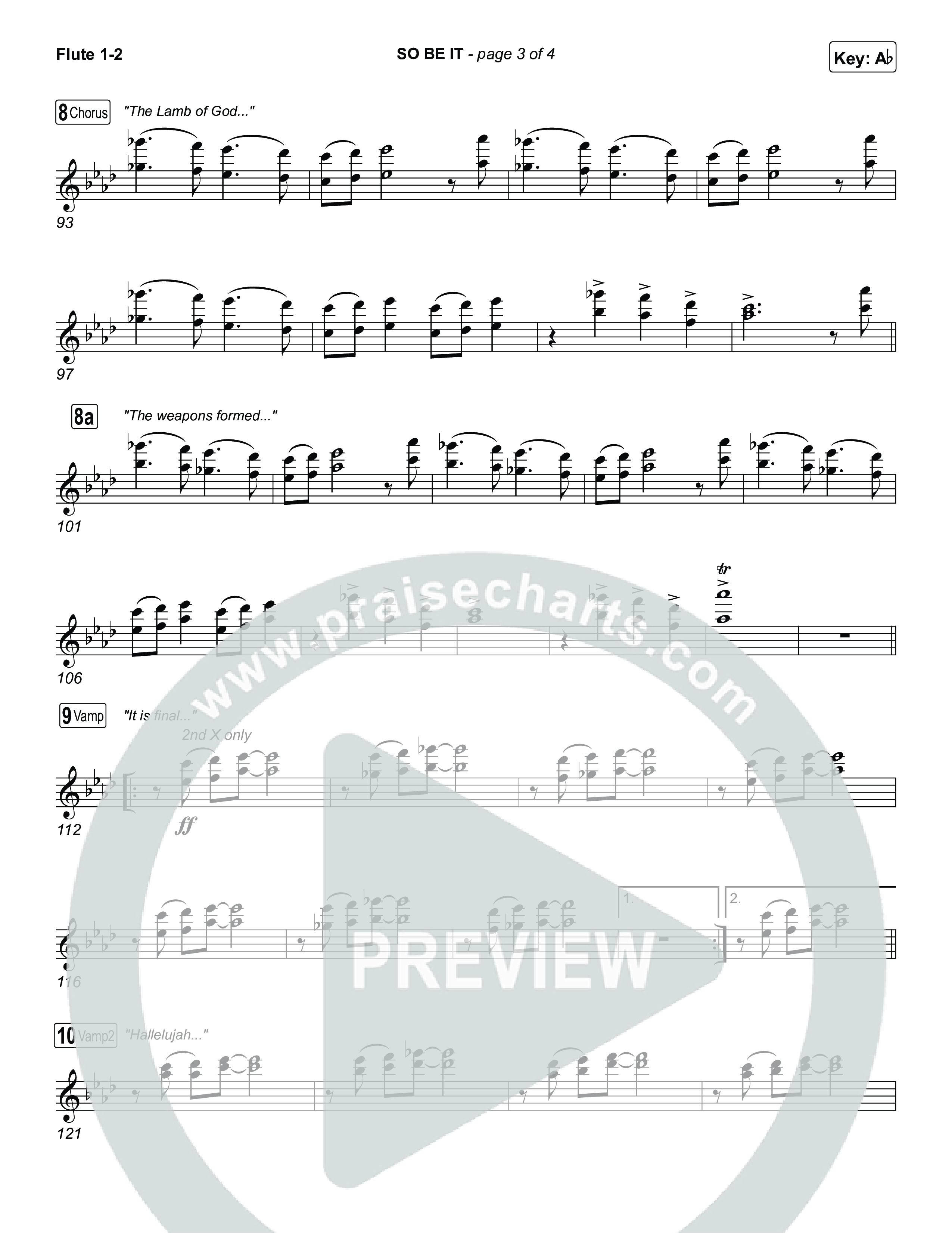 SO BE IT Flute 1,2 (Elevation Worship / Tiffany Hudson / Chris Brown)